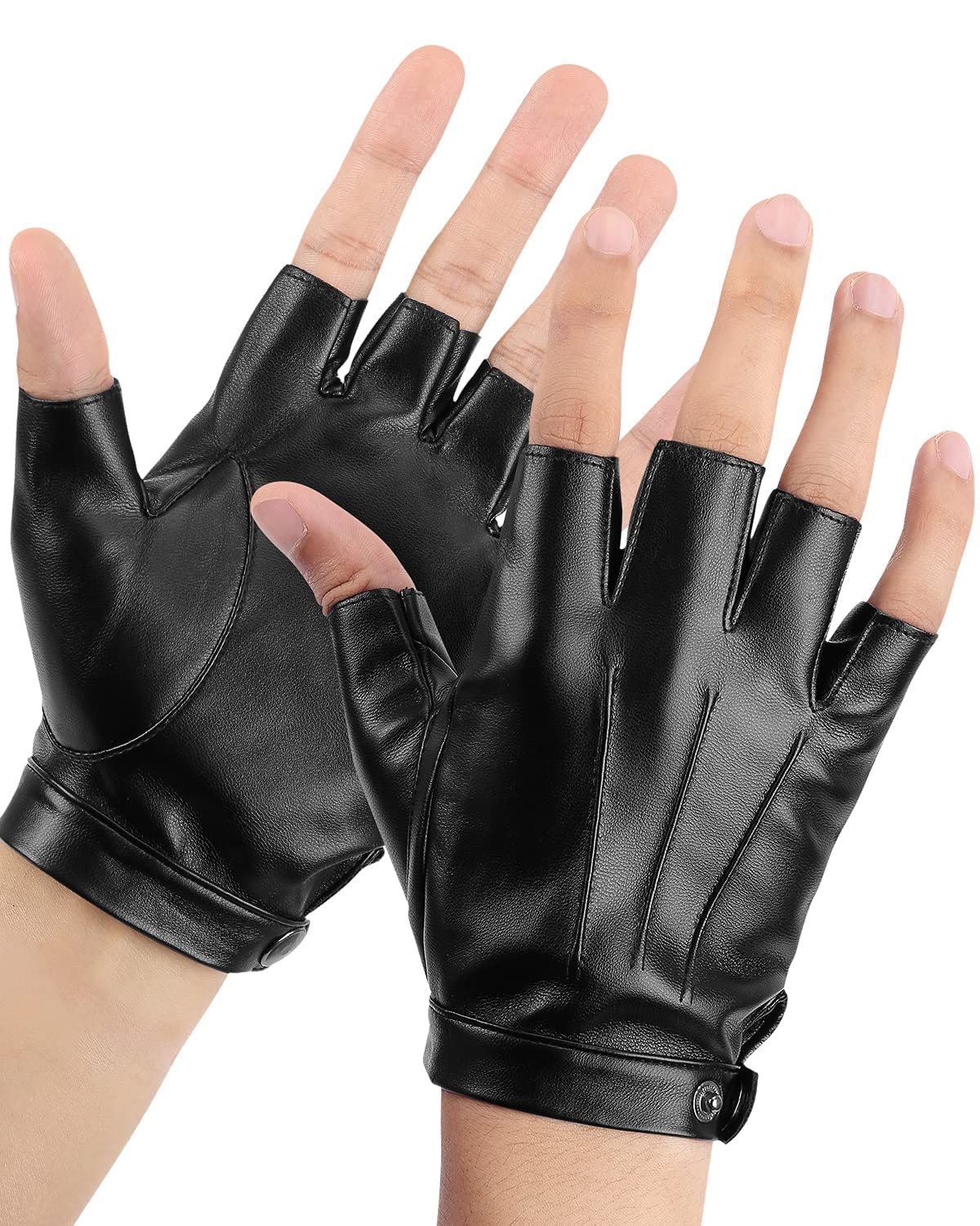 Photo of Kemimoto Fingerless Driving Gloves, PU Faux Leather Half Finger Glove for Men Women Teens by Kemimoto - Premium for UTVs / Side by Sides
