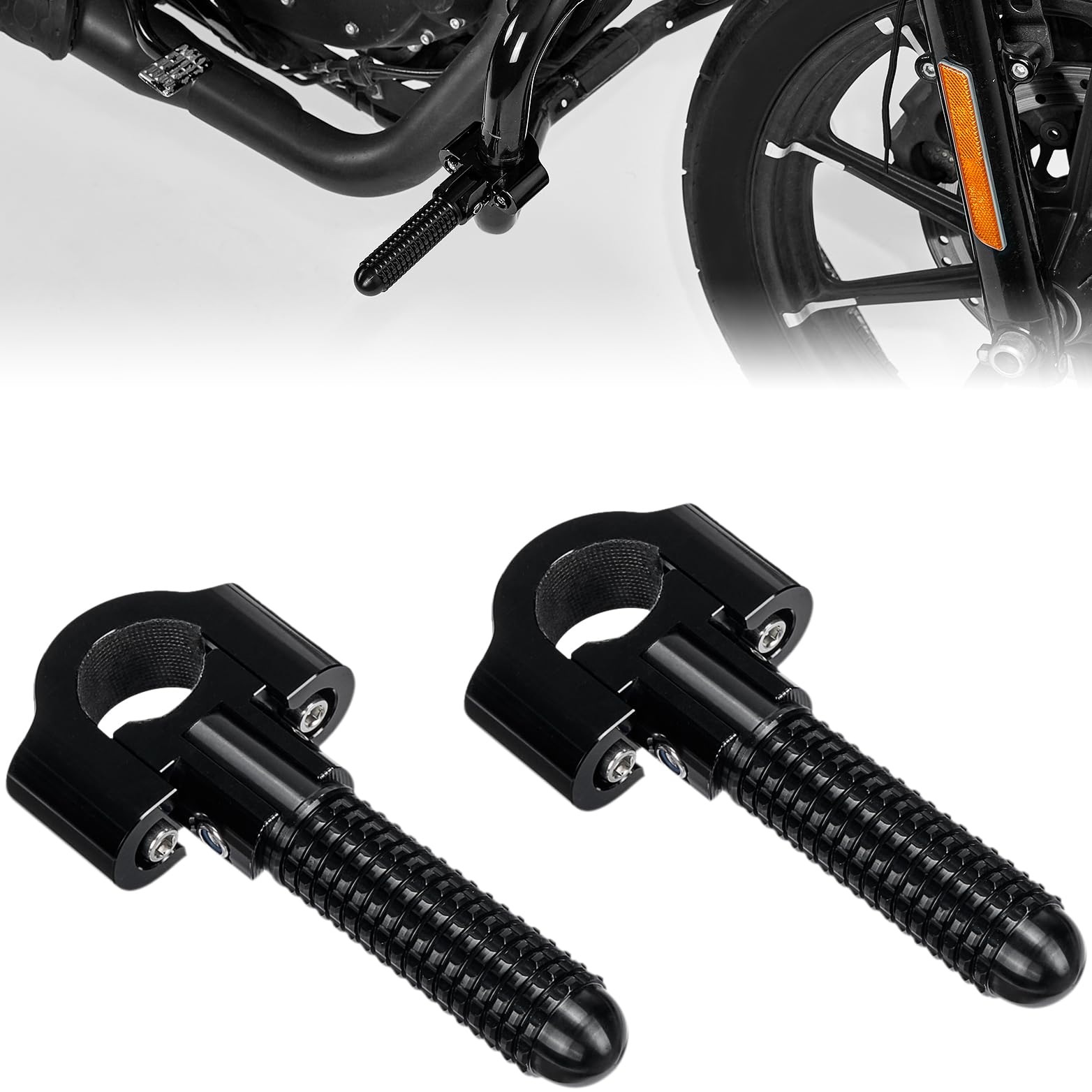 Photo of Universal Motorcycle Foldable Foot Pegs by Kemimoto - Premium for UTVs / Side by Sides