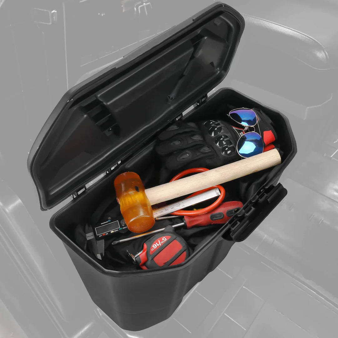 Photo of Removable Storage Box & Center Underseat Storage Box for Can Am Defender by Kemimoto - Premium for UTVs / Side by Sides