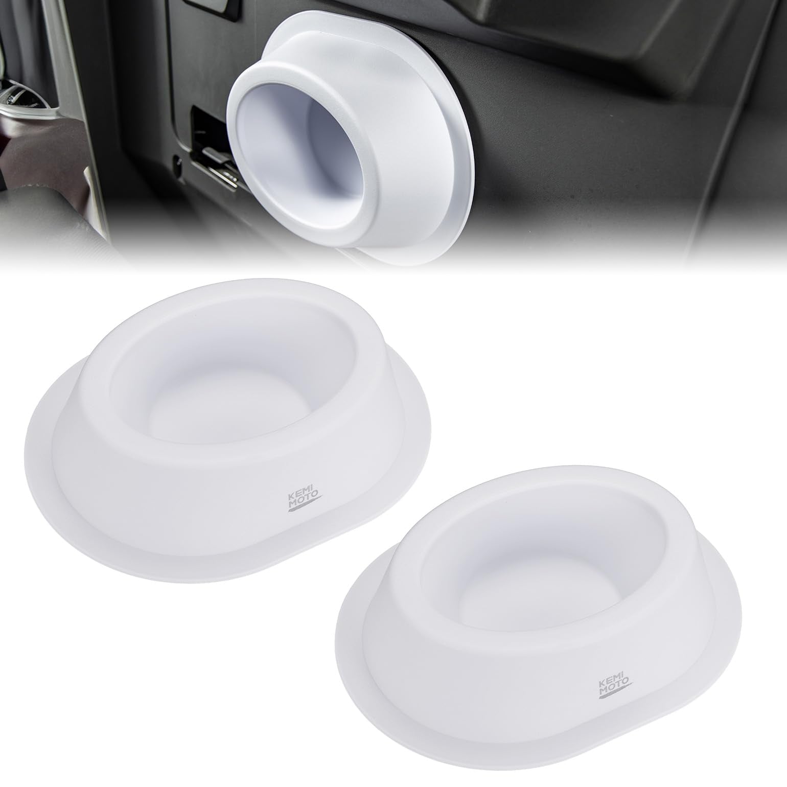 Photo of Universal Angeled Speaker Pods for 6x9 Speakers (White, 2PCS) by Kemimoto - Premium for UTVs / Side by Sides
