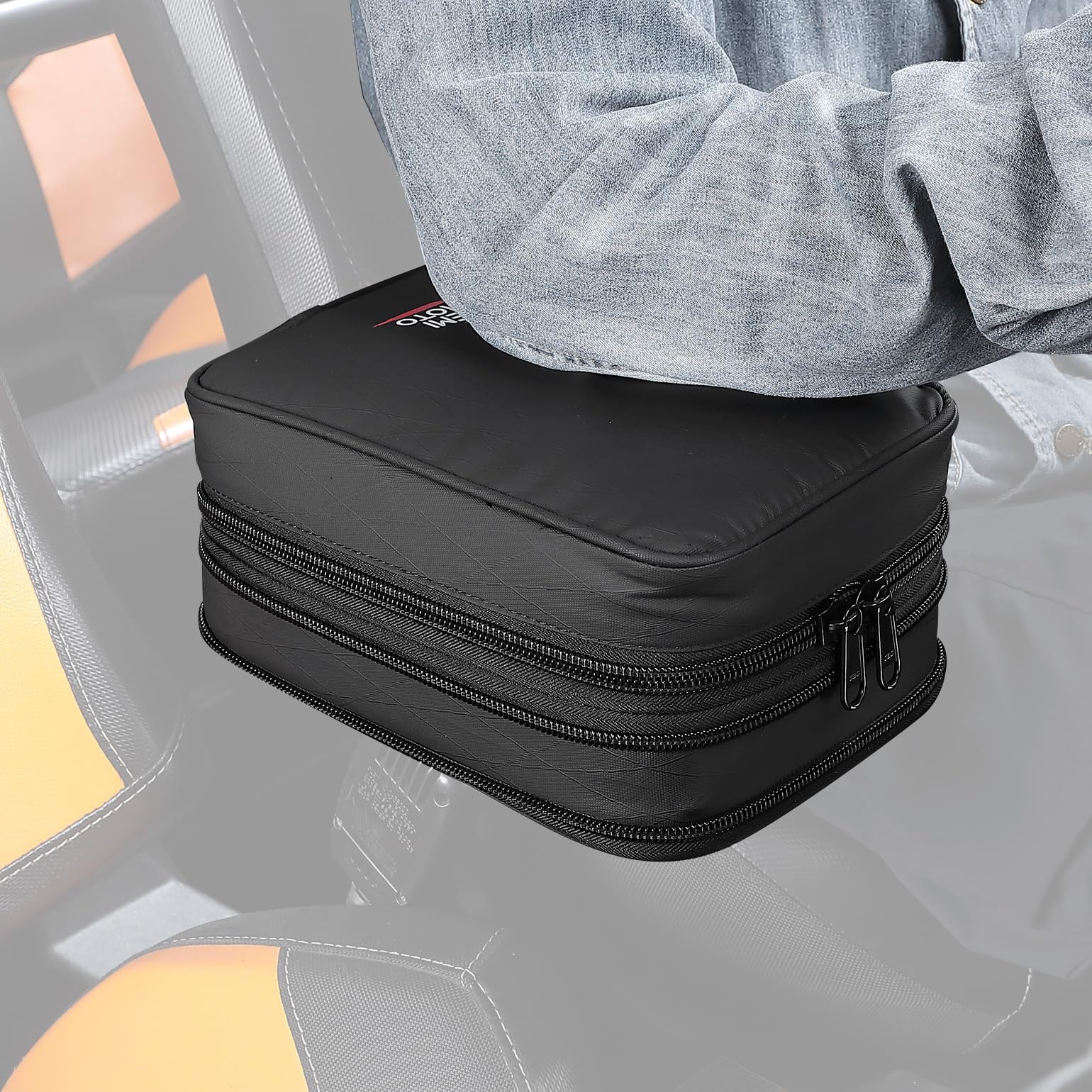 Photo of UTV Armrest Safe Storage Bag for Polaris RZR 900 S 1000 XP Turbo Trail by Kemimoto - Premium for UTVs / Side by Sides