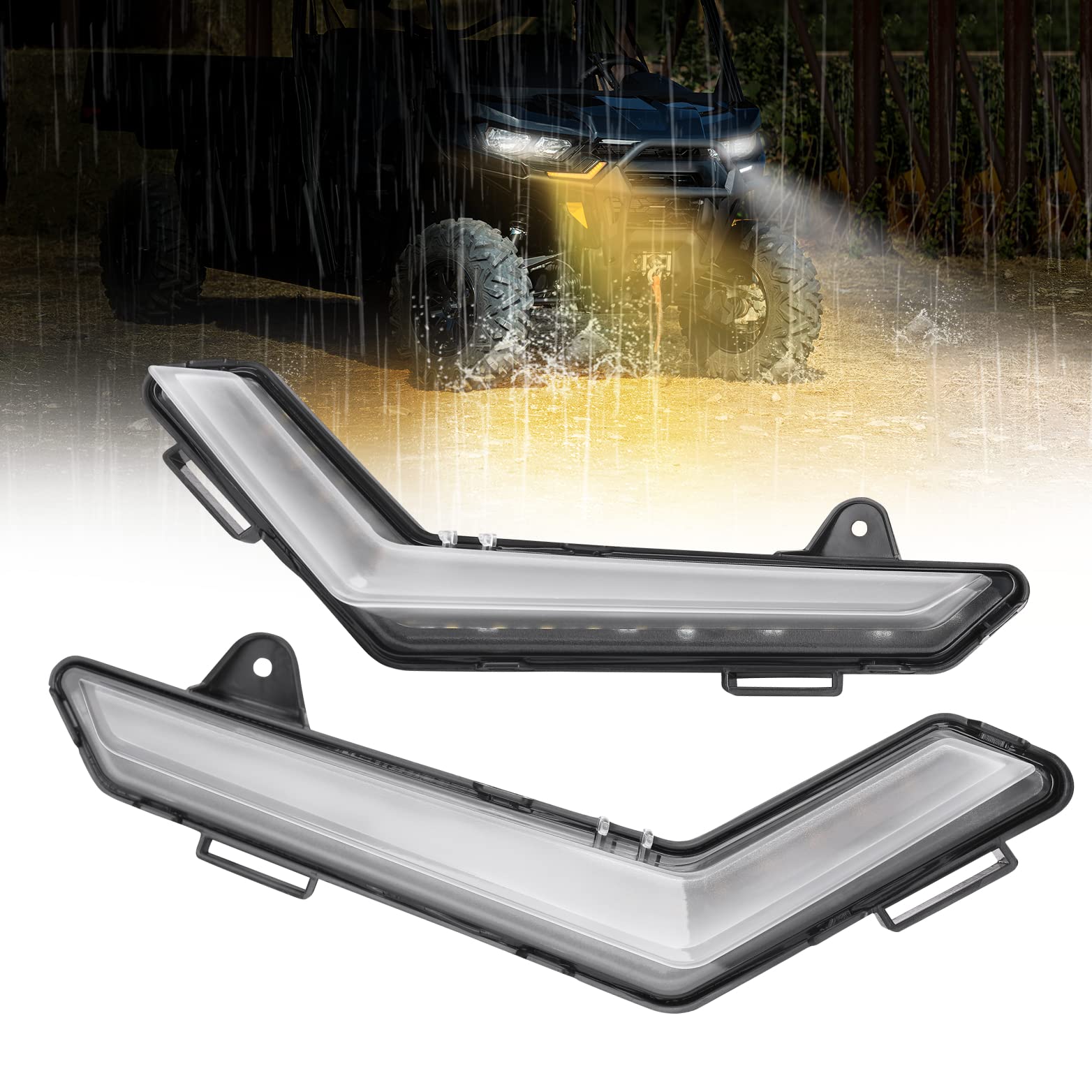 Photo of LED DRL Front Signal Light for Can am Defender HD10|9|8|7|5 by Kemimoto - Premium for UTVs / Side by Sides