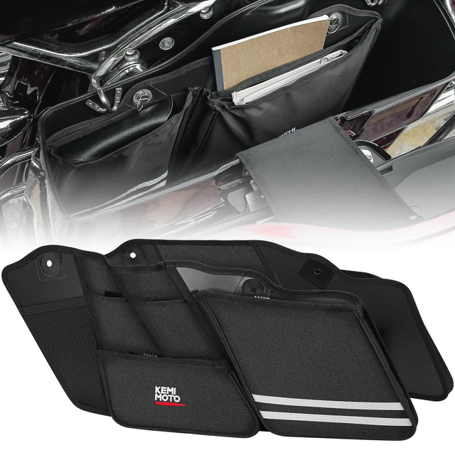 Photo of Saddlebag Organizers 2 Pack for Harley by Kemimoto - Premium for UTVs / Side by Sides