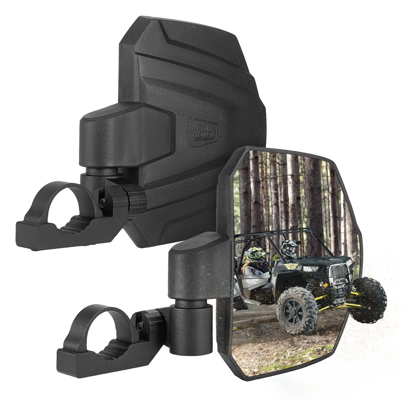 Photo of UTV Universal Large View Side Mirrors for 1.65"-2" Roll Bar by Kemimoto - Premium for UTVs / Side by Sides