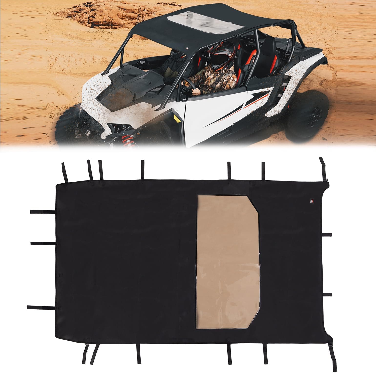 Photo of PVC Soft Roof Top for Polaris RZR XP 4 1000 2024-2025 by Kemimoto - Premium for UTVs / Side by Sides