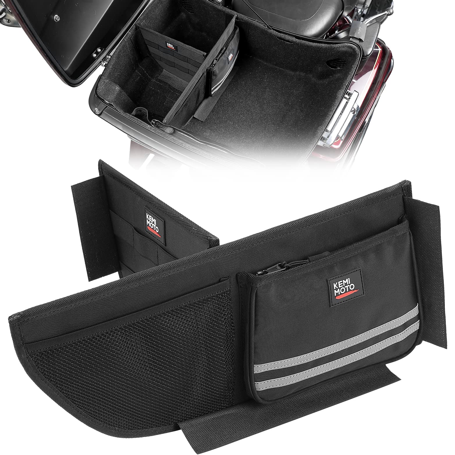 Photo of Tour Pack Organizer with Mesh Pocket and Dividers by Kemimoto - Premium for UTVs / Side by Sides