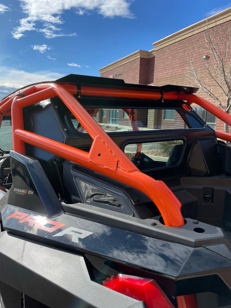 Photo of POLARIS RZR PRO R REAR WINDSHIELD W/ROCKFORD FOSGATE SYSTEM 2022-24 by Dirt Warrior Accessories - Premium WINDSHIELD for UTVs / Side by Sides