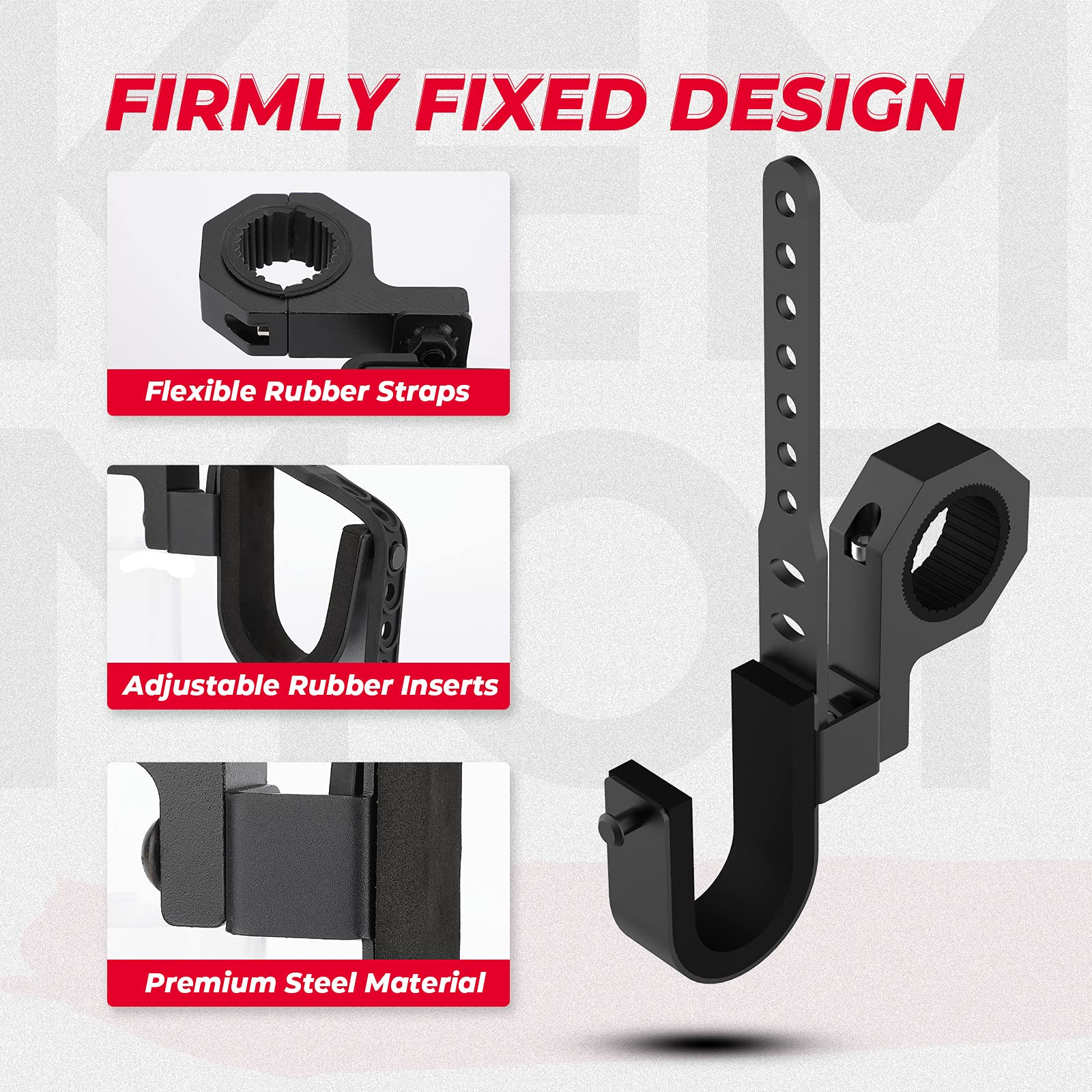 Photo of UTV Shotgun Holder Fit 1.75” 2” Roll Bars Ski Rack Bow Rack (2 pieces) by Kemimoto - Premium for UTVs / Side by Sides