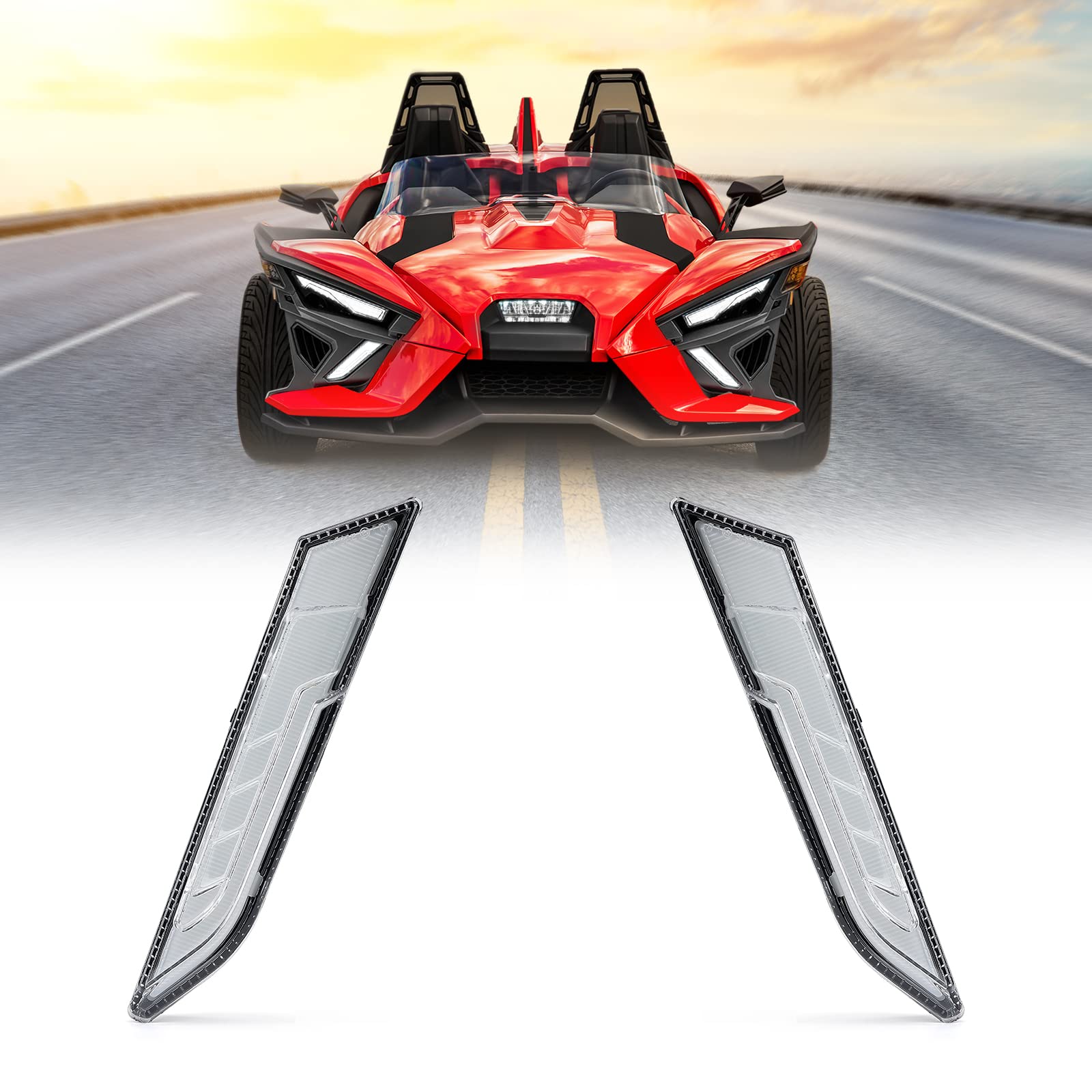 Photo of Kemimoto Front Lower Accent Panel Light Kit & Lower Accent Pannel Kit for Polaris Slingshot by Kemimoto - Premium for UTVs / Side by Sides