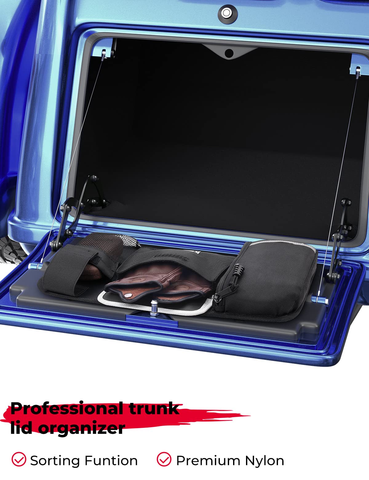 Photo of Trunk Lid Organizer for Tri Glide Freewheeler Accessories 2009-2024 by Kemimoto - Premium for UTVs / Side by Sides
