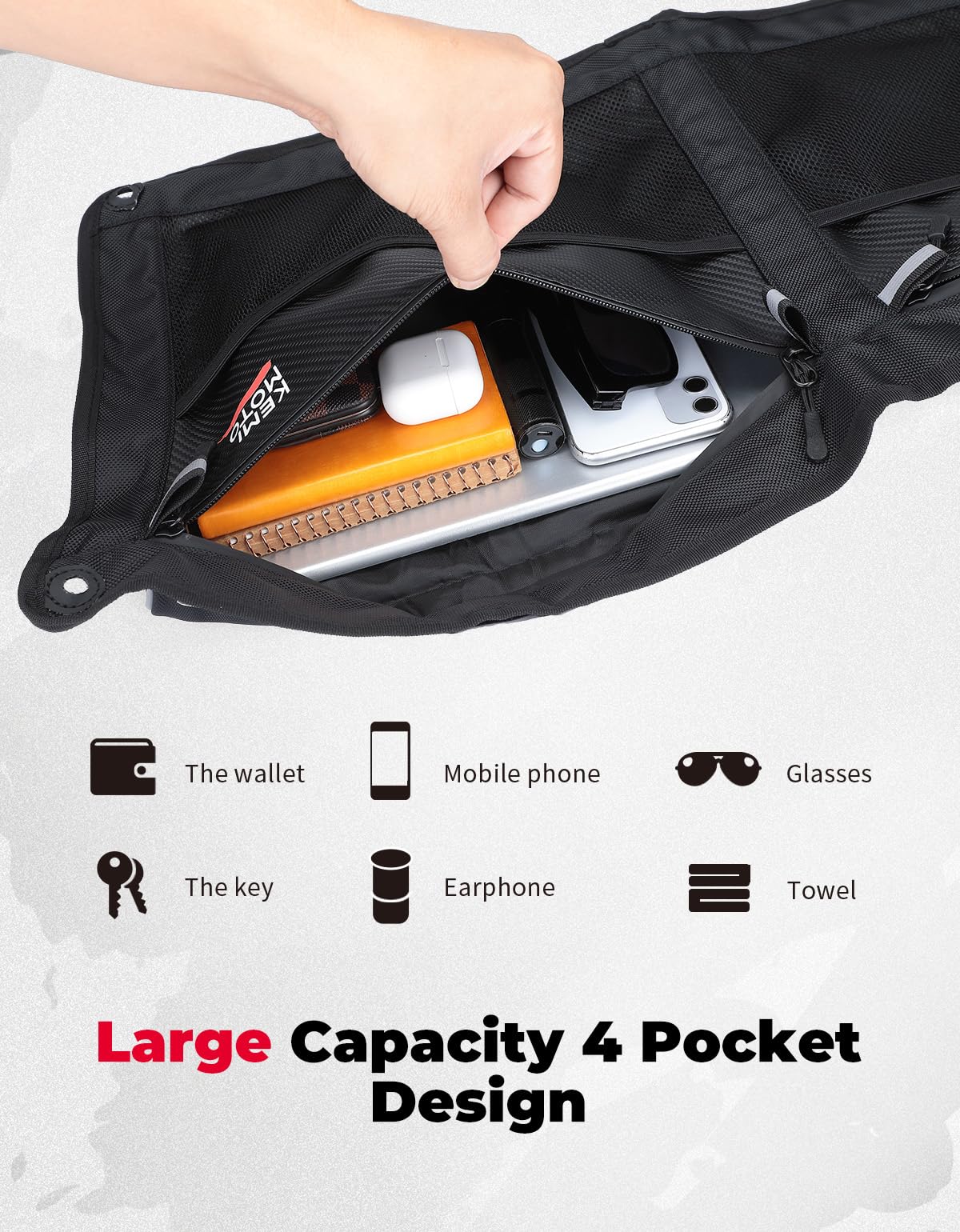 Photo of Golf Cart Overhead Storage Bag for 2/2+2 Passenger EZGO RXV by Kemimoto - Premium for UTVs / Side by Sides