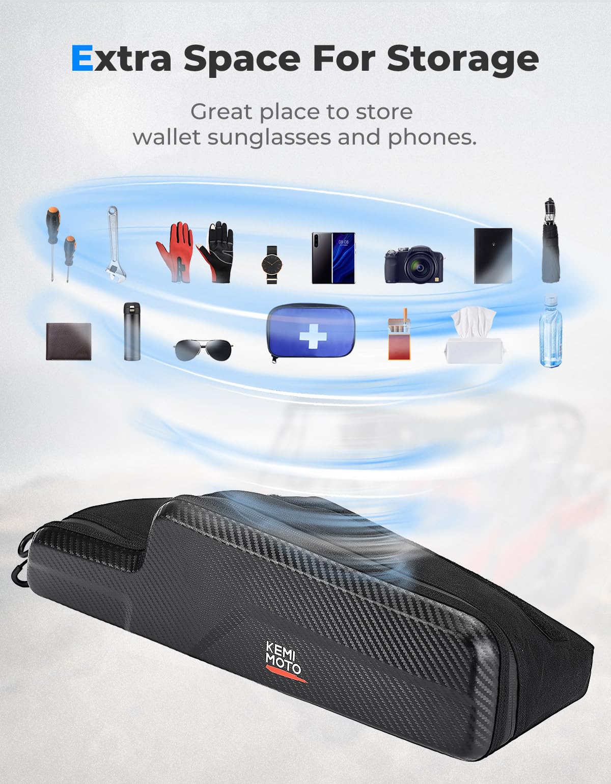 Photo of Dashboard Storage Bag for Polaris General 1000/4 1000 by Kemimoto - Premium for UTVs / Side by Sides