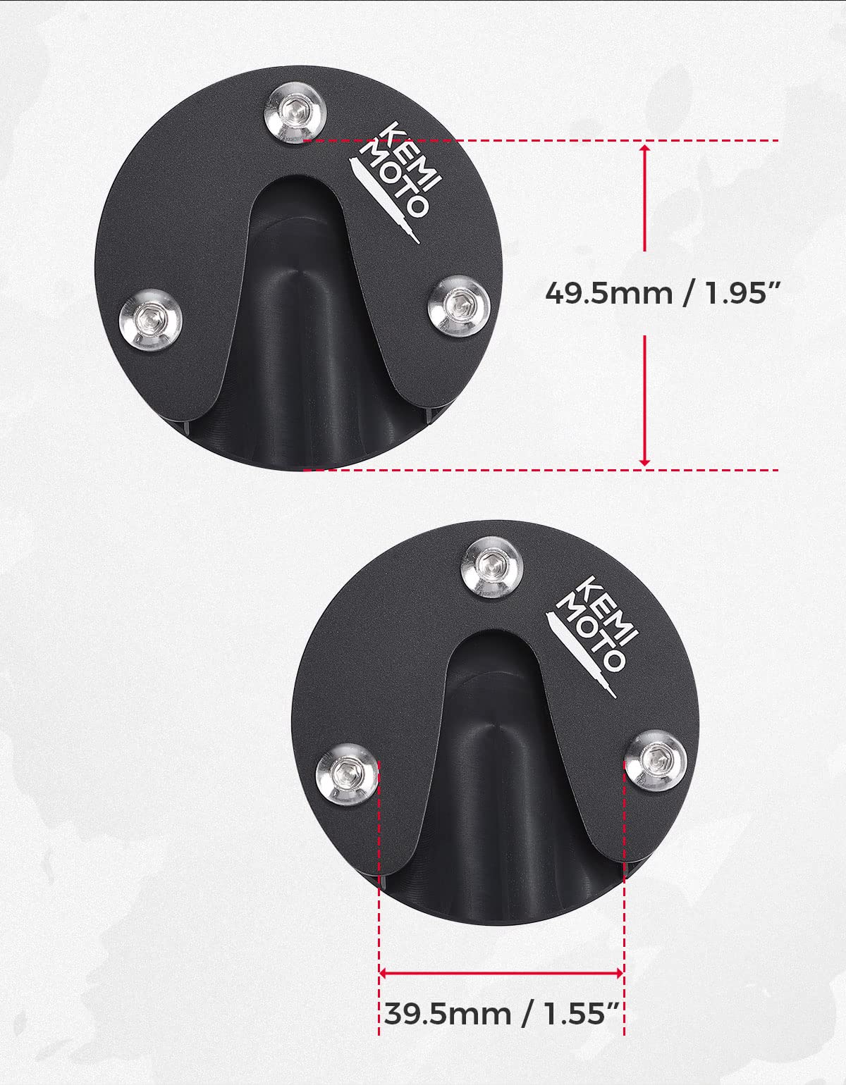 Photo of Motorcycle Kickstand Pad Ball for Grom MSX125 by Kemimoto - Premium for UTVs / Side by Sides