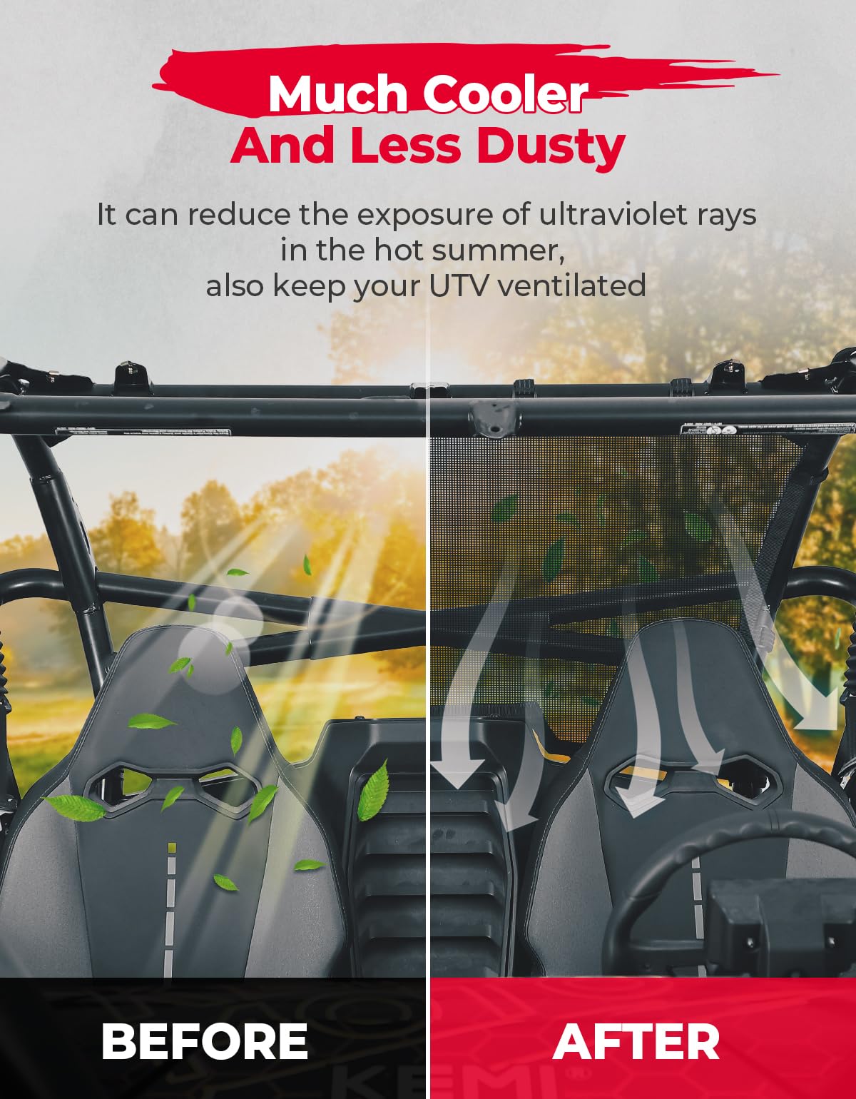 Photo of Rear Window Nets For CFMOTO ZForce 950 2020+ by Kemimoto - Premium for UTVs / Side by Sides