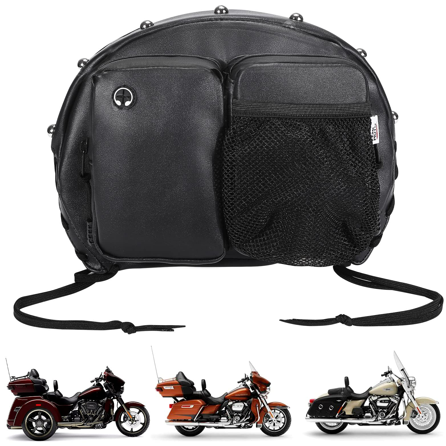 Photo of Motorcycle Rider Backrest Organizer Kit for Road Glide Touring Softail by Kemimoto - Premium for UTVs / Side by Sides