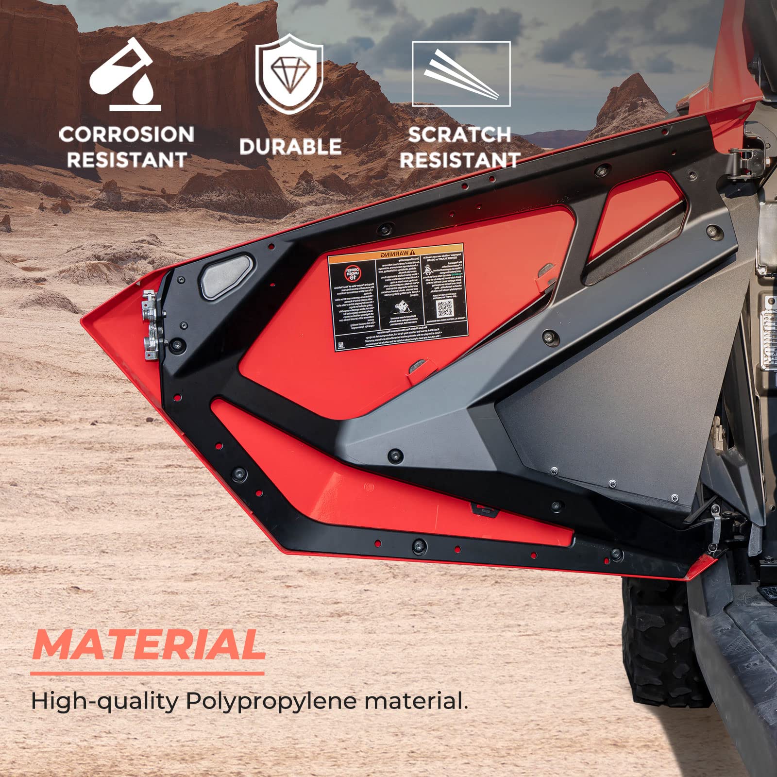 Photo of UTV Lower Half Doors Panels for RZR PRO XP/R/Turbo R 2020-2024 by Kemimoto - Premium for UTVs / Side by Sides