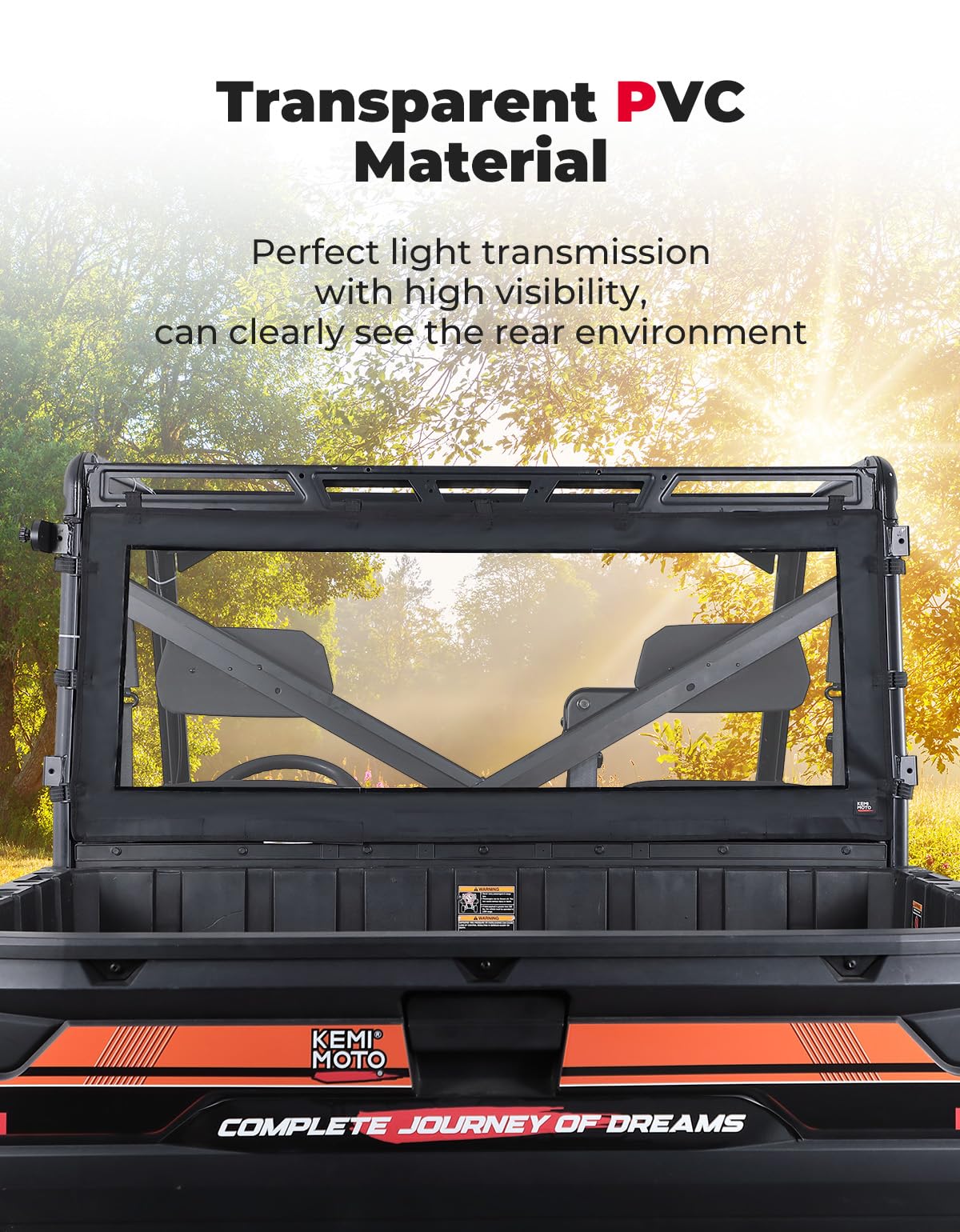 Waterproof Soft Rear Window for Ranger XP 1000/Crew, 1000/Crew, XP 900