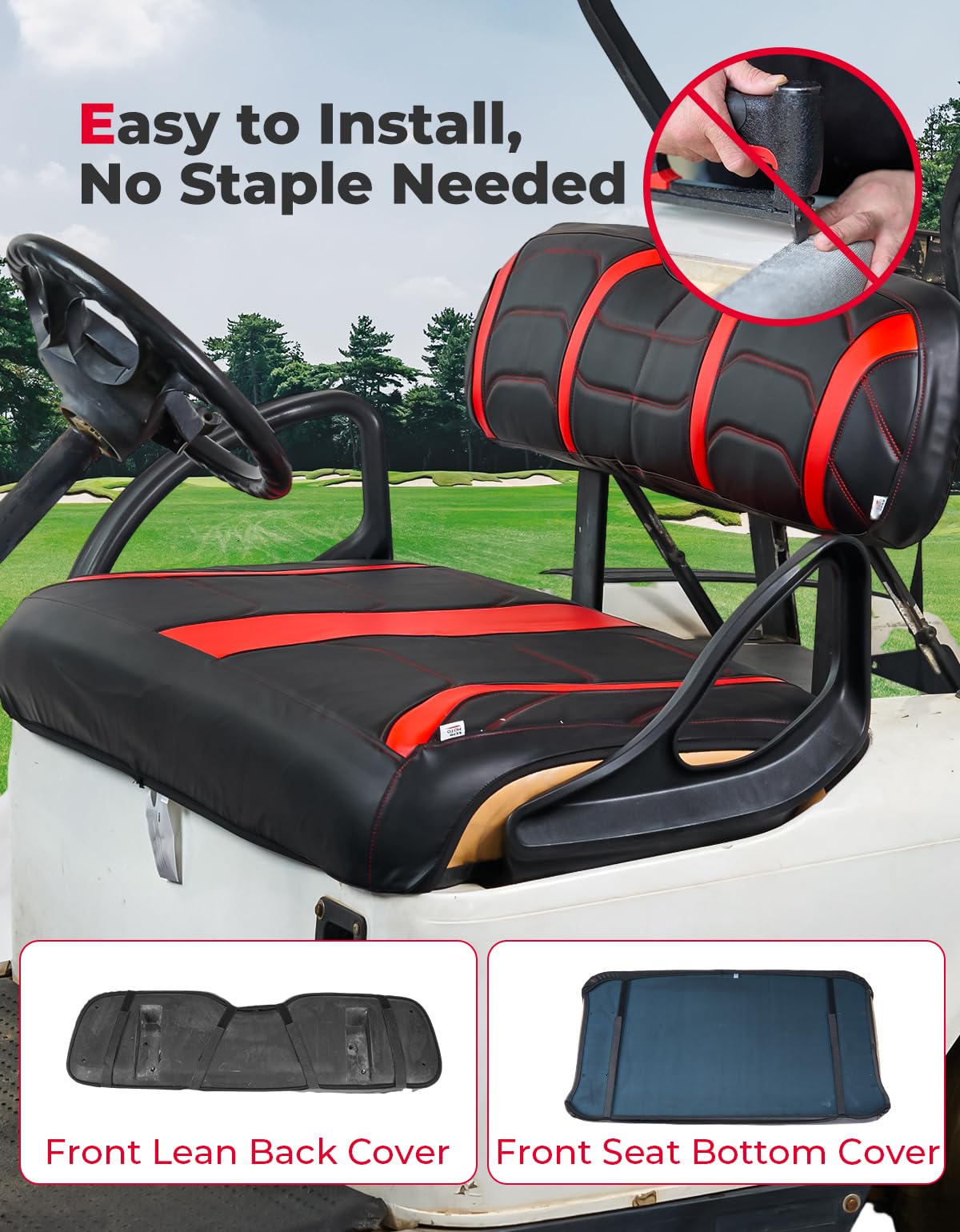 Photo of Front Seat Covers for EZGO TXT 1994-2013 by Kemimoto - Premium for UTVs / Side by Sides