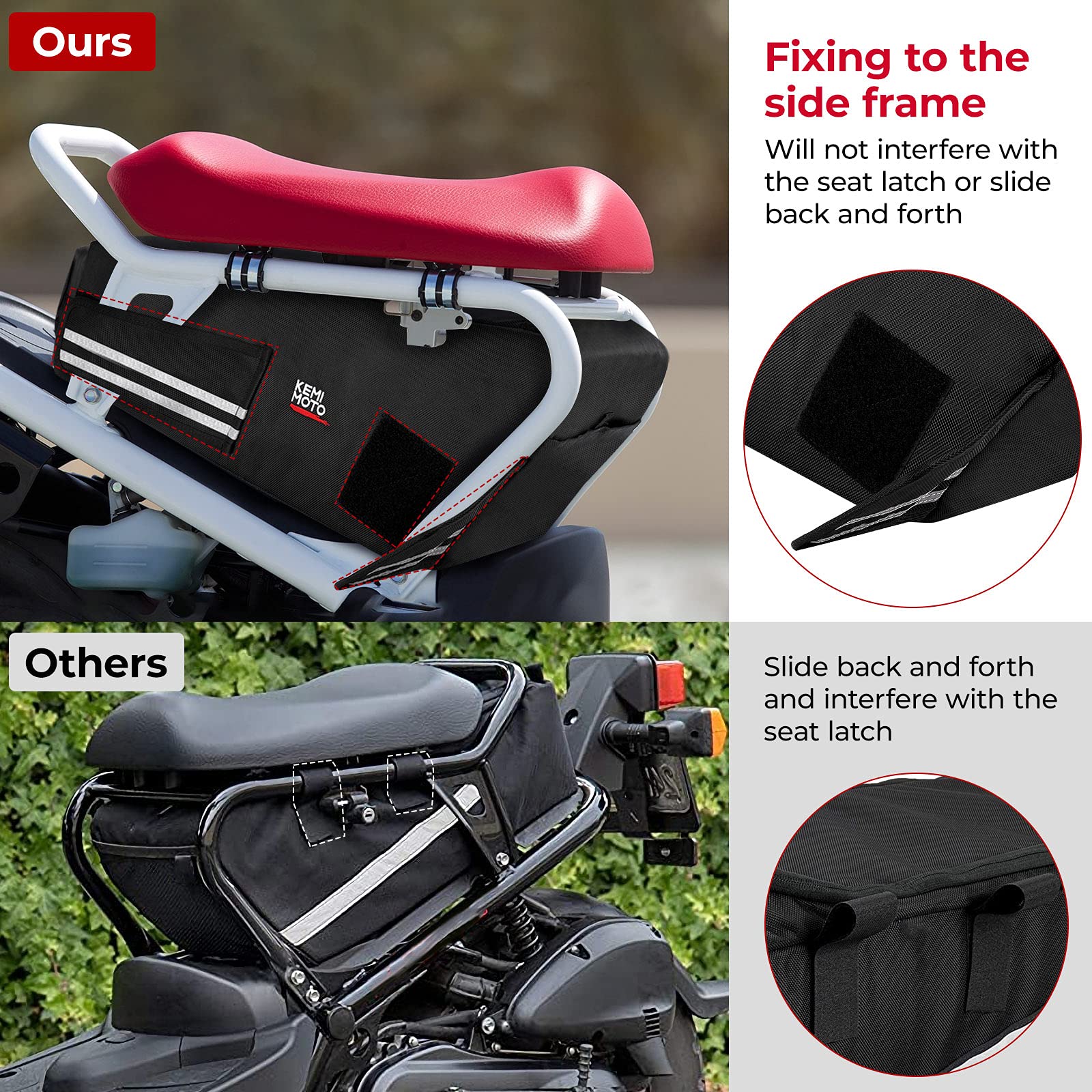Photo of Under Seat Storage Bag Cling to The Side Frame Ruckus Bag by Kemimoto - Premium for UTVs / Side by Sides