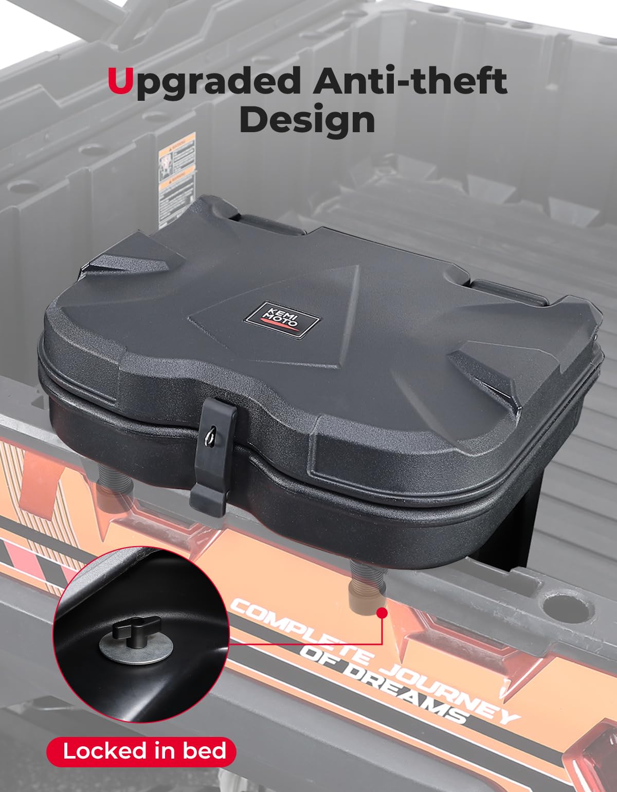 Photo of Upgrade Anti-Theft Bed Storage Box for Ranger 1000 XP 900 800 700 570 500 by Kemimoto - Premium for UTVs / Side by Sides