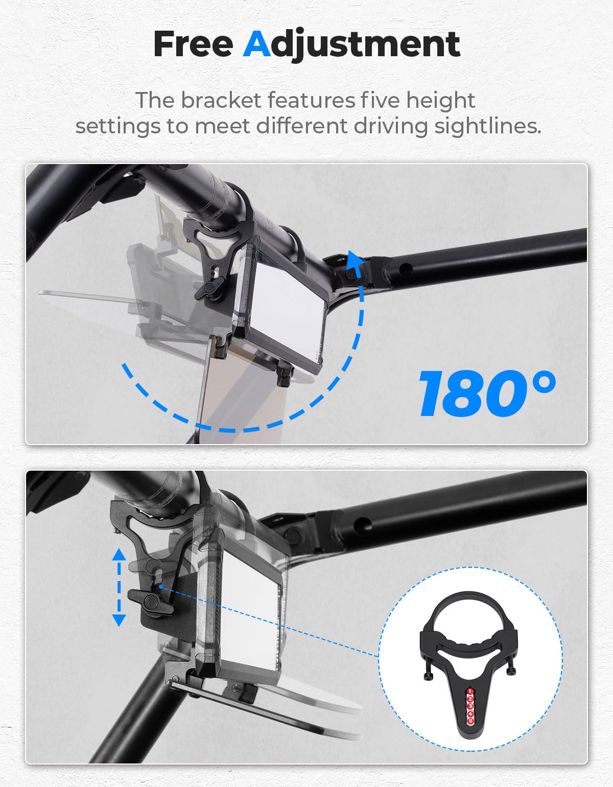 Photo of UTV Rear View Mirror with Sun Visor for Polaris RZR/Talon/Mule/Can-Am X3/CFMOTO by Kemimoto - Premium for UTVs / Side by Sides