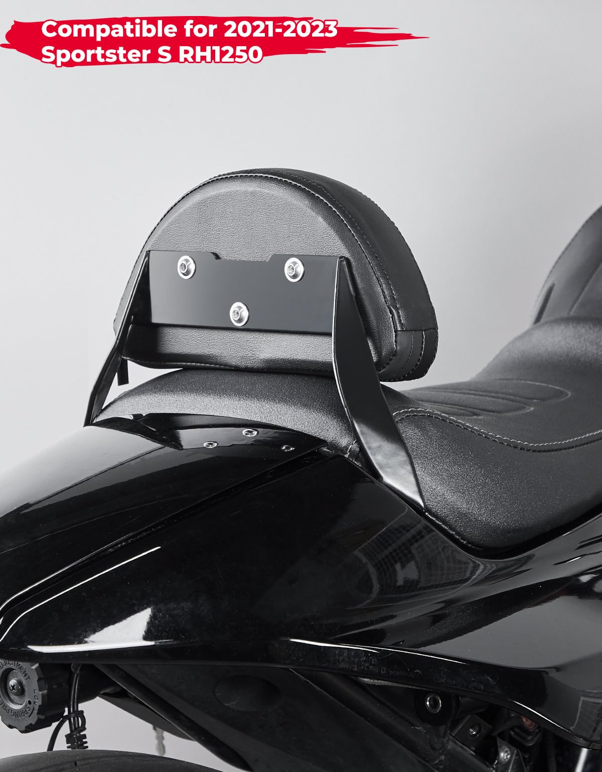 Photo of Sissy Bar Rider Backrest Designed for Sportster S RH1250 2021-2023 by Kemimoto - Premium for UTVs / Side by Sides