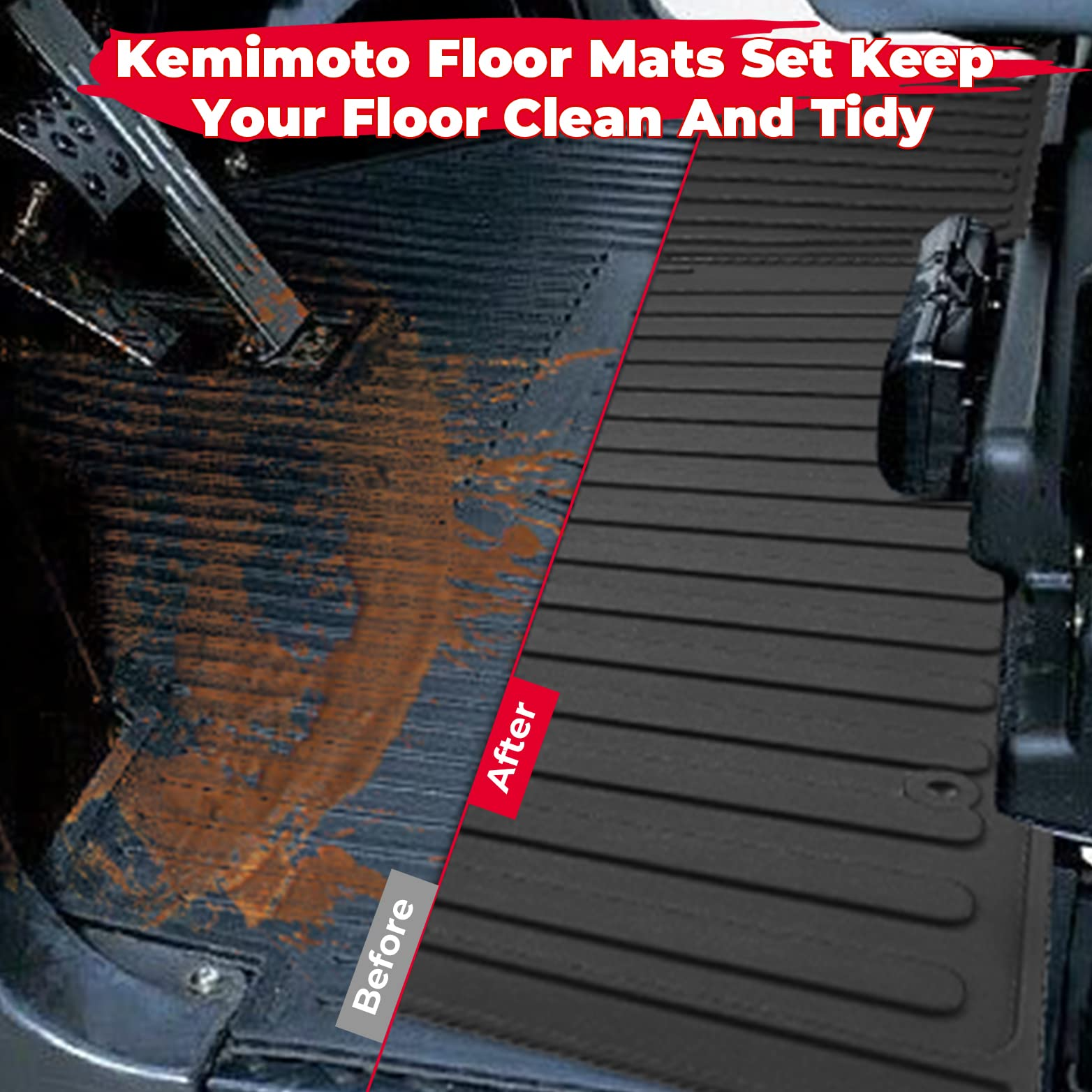 Photo of Floor Mats for Kawasaki Mule PRO MX by Kemimoto - Premium for UTVs / Side by Sides