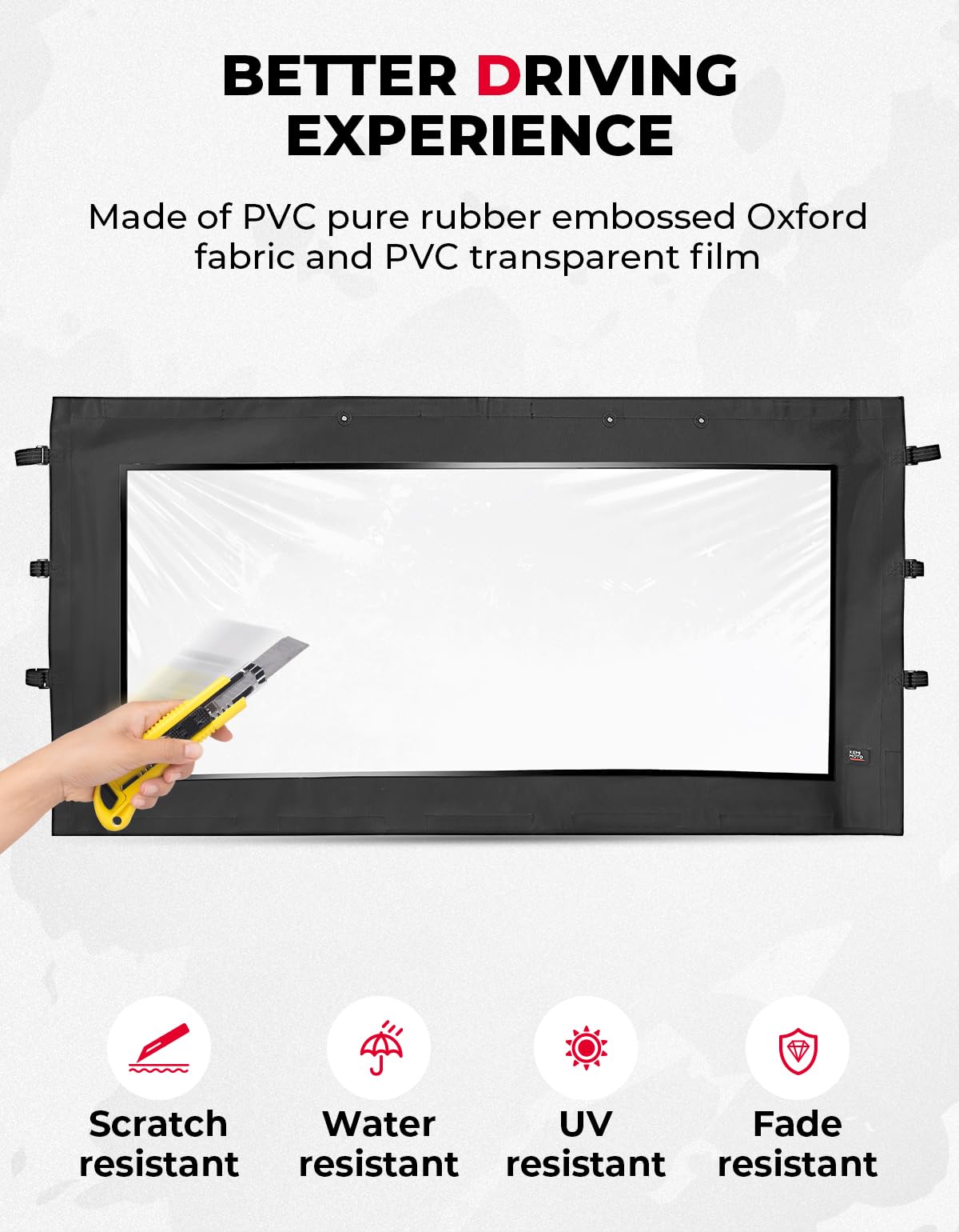 Photo of Soft Front Windshield / Window for CFMOTO Uforce 1000/1000XL by Kemimoto - Premium for UTVs / Side by Sides