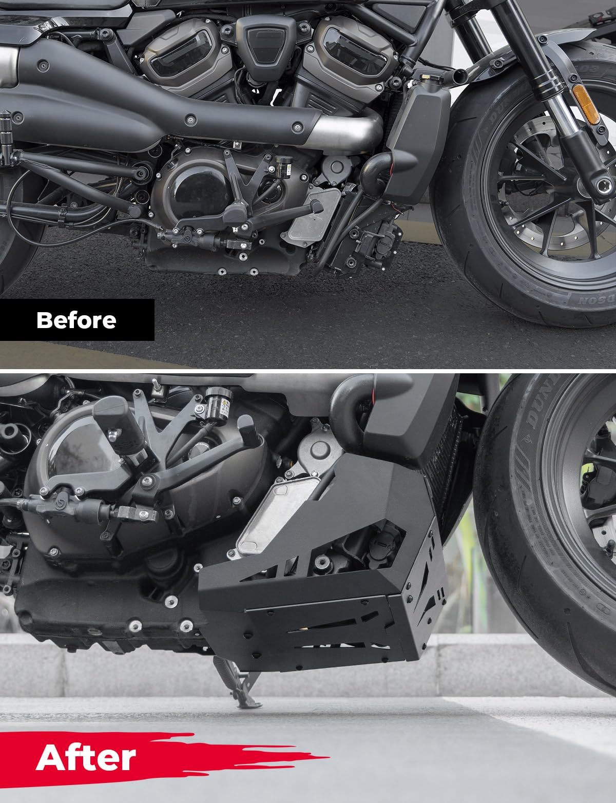 Photo of Motorcycle Skid Plate for Sportster S RH1250 2021-2024 by Kemimoto - Premium for UTVs / Side by Sides