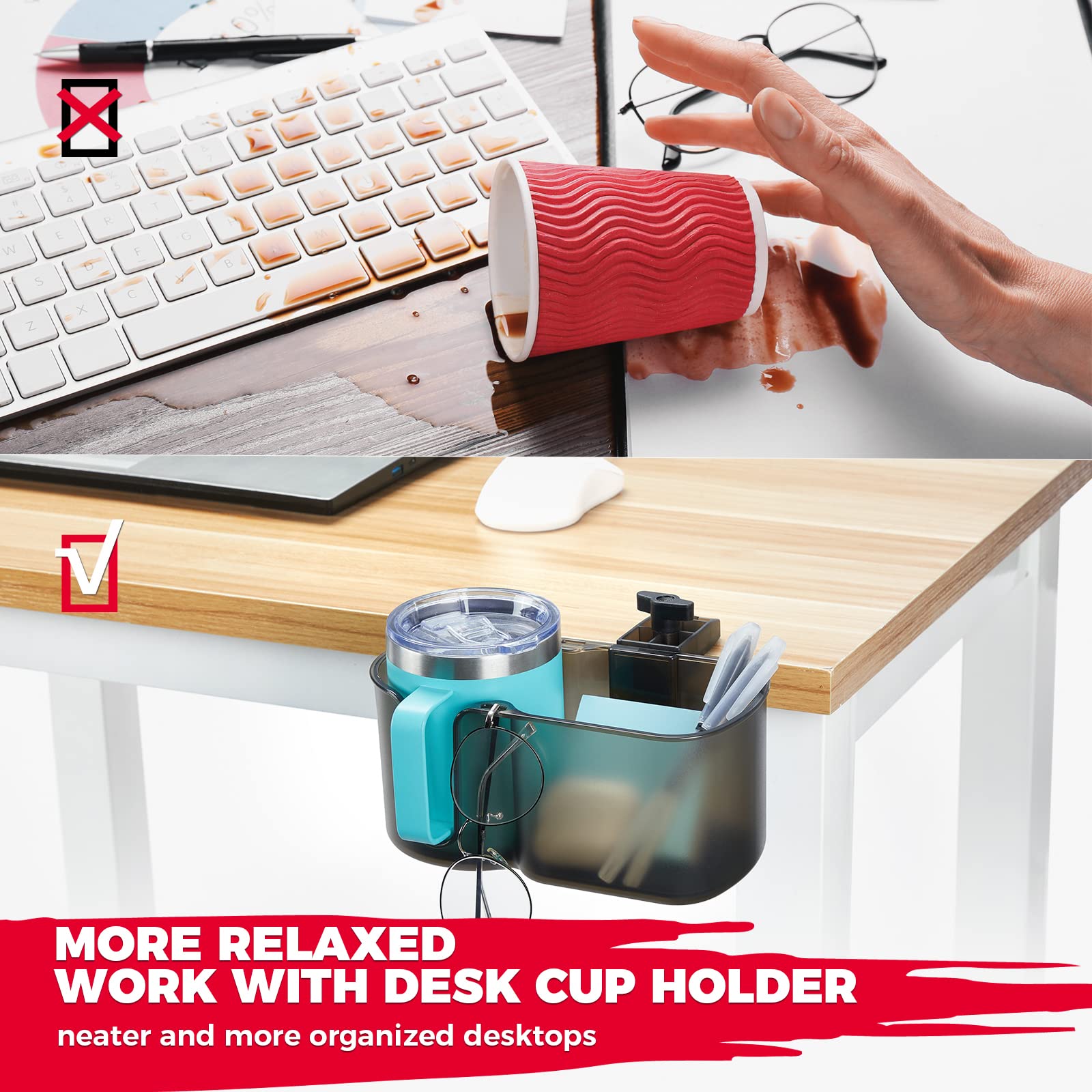 Photo of Kemimoto Desk Cup Holder for Office Table, Lawn Chair, Golf Cart by Kemimoto - Premium for UTVs / Side by Sides