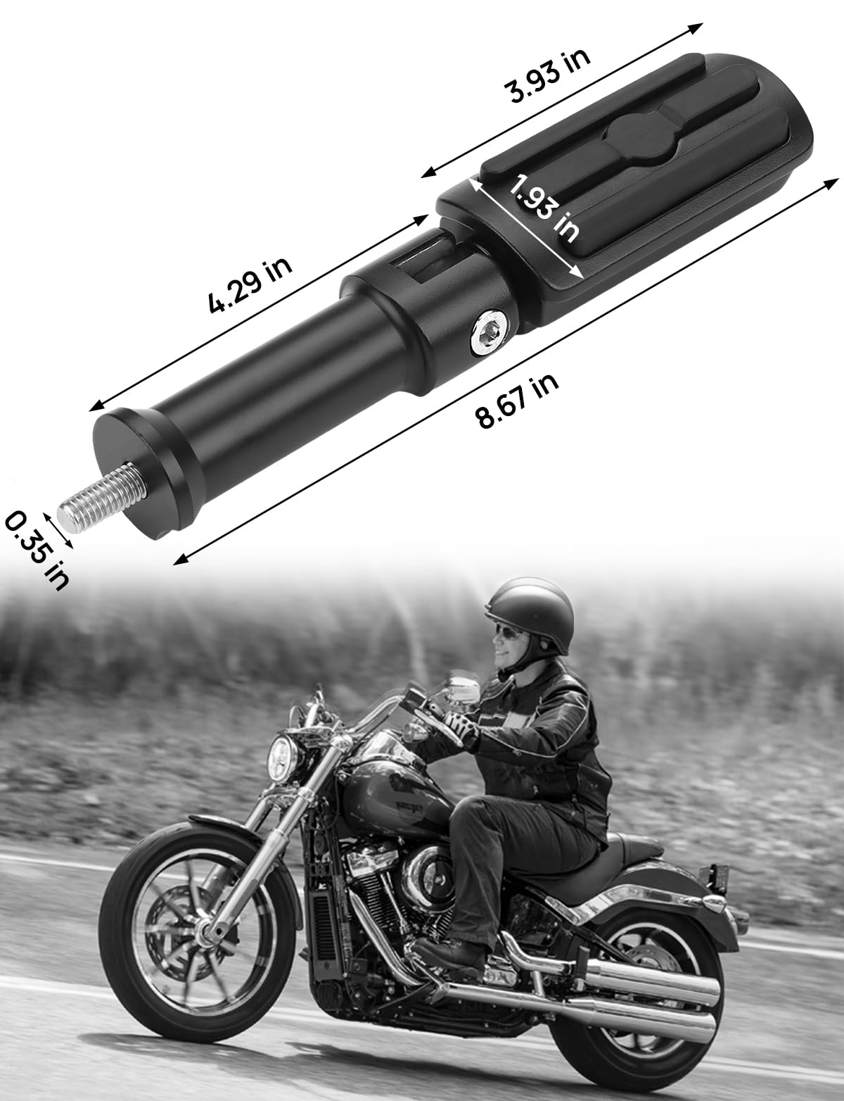 Photo of Passenger Foot Pegs with Support Mounting Kit for Softail by Kemimoto - Premium for UTVs / Side by Sides