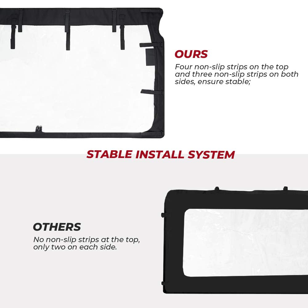 Photo of Rear Windshield with Zipper Back for Yamaha Rhino / Massimo by Kemimoto - Premium for UTVs / Side by Sides