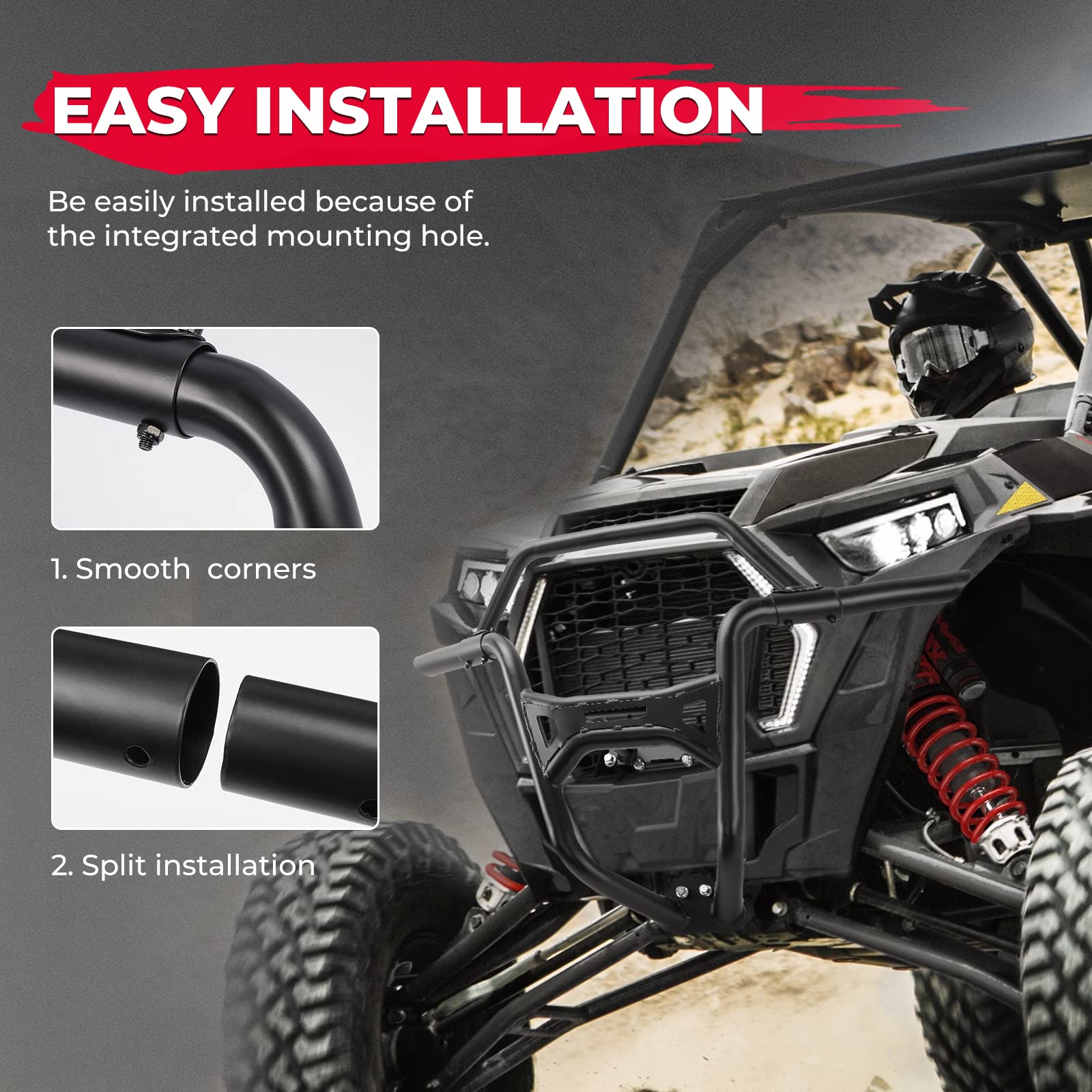 Photo of Kemimoto Front Bumper for Polaris RZR XP 1000 / Turbo (2019-2023) by Kemimoto - Premium for UTVs / Side by Sides