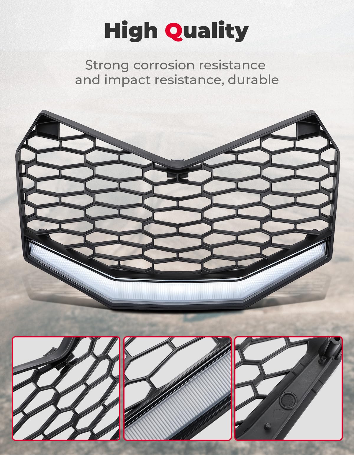Photo of Kemimoto Front Bumper Mesh Grill For Can-Am Maverick X3 by Kemimoto - Premium for UTVs / Side by Sides