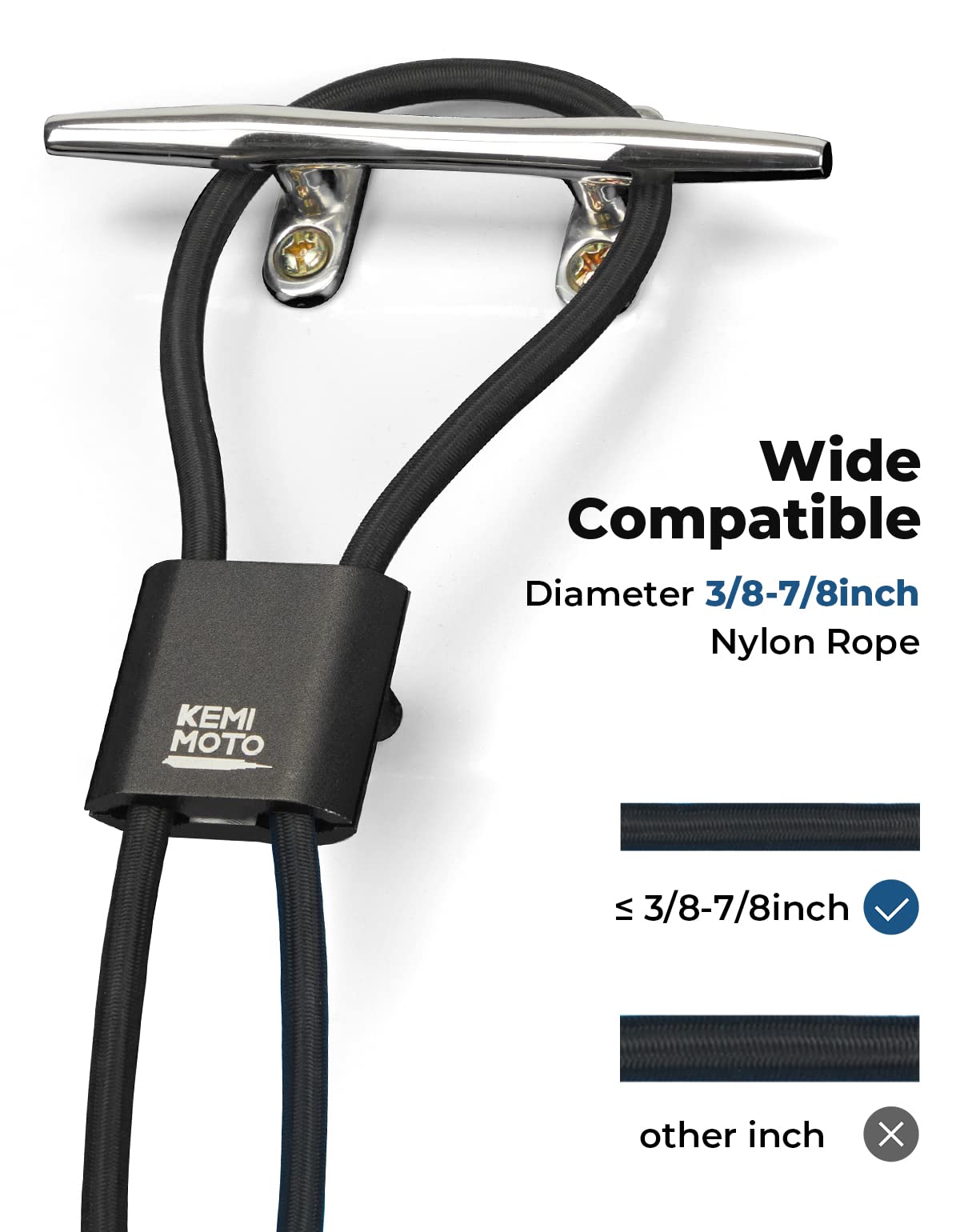 Photo of Rope Clips Compatible 3/8-7/8inch Rope For Boat Bumper by Kemimoto - Premium for UTVs / Side by Sides