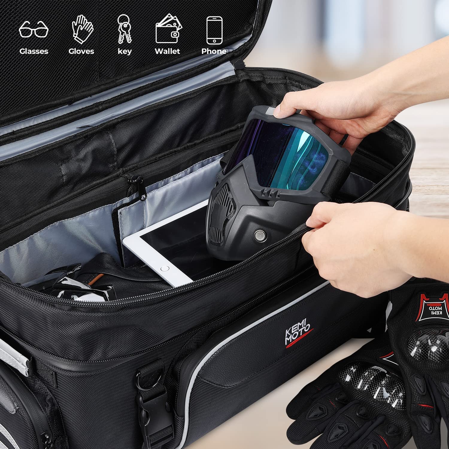Photo of Motorcycle Luggage Tour-Pack Tail Duffle Bag for Road King Street Glide Road Glide by Kemimoto - Premium for UTVs / Side by Sides
