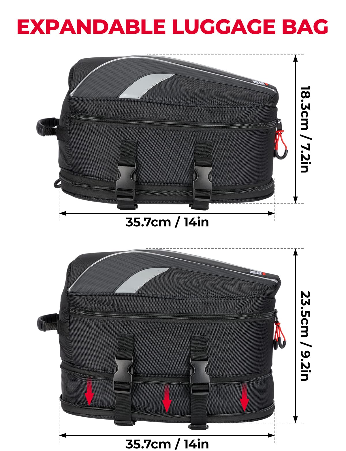 Photo of Tail Bags 18 Liters Expandable for Grom 2022-2024 by Kemimoto - Premium for UTVs / Side by Sides