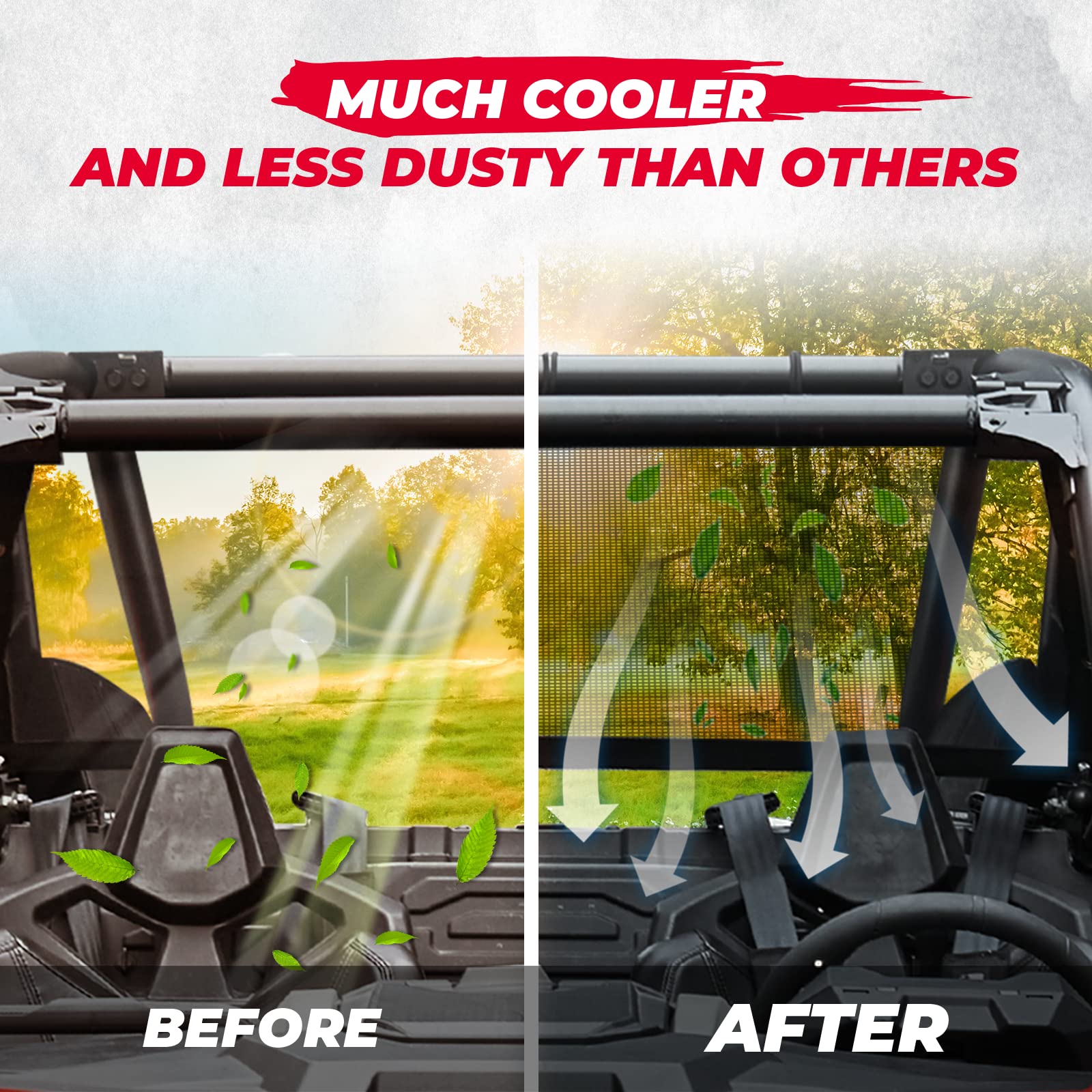 Photo of Soft Rear Window Net Mesh for Polaris RZR PRO XP by Kemimoto - Premium for UTVs / Side by Sides
