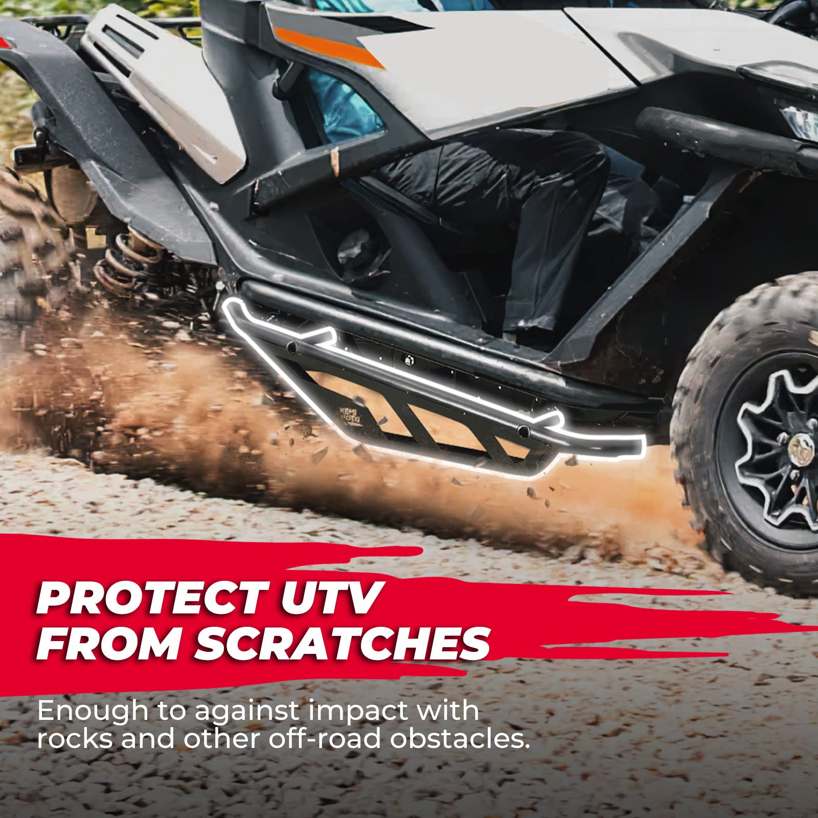 Photo of Nerf Bars Rock Sliders For CFMOTO ZForce 950 by Kemimoto - Premium for UTVs / Side by Sides