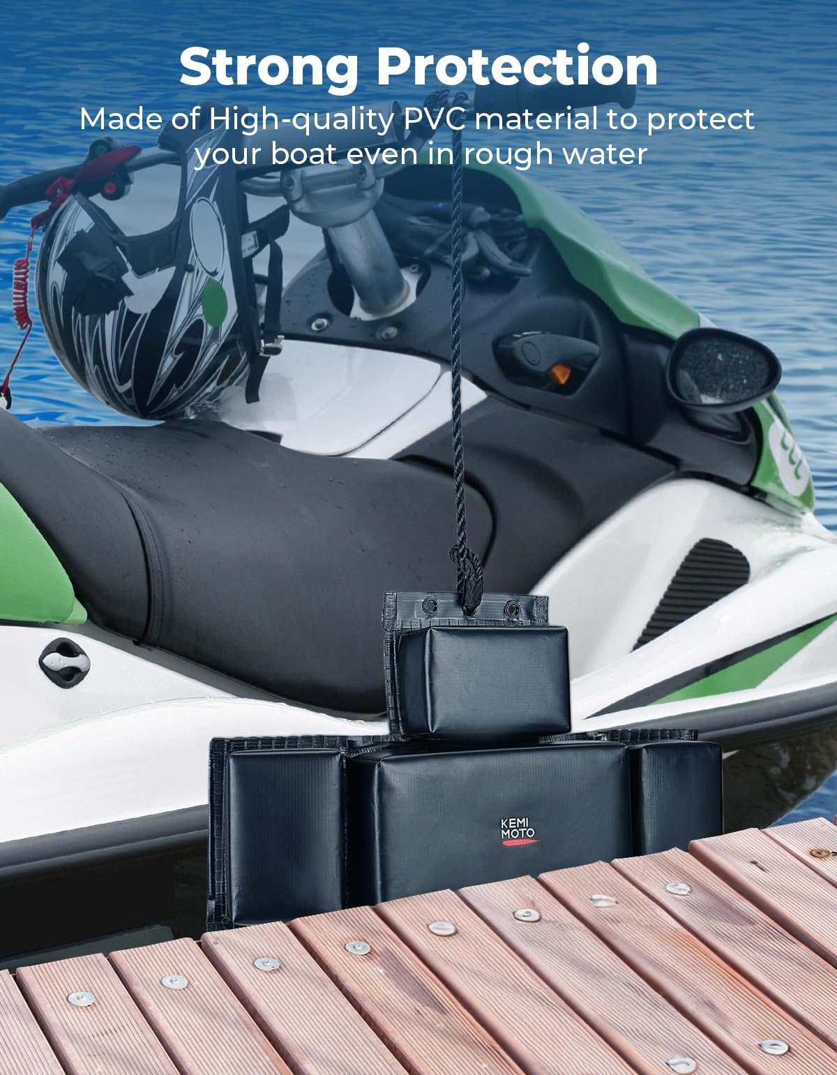 Photo of PWC Boat Fenders Bumpers with Folding Design for Jet Ski, Motorboat by Kemimoto - Premium for UTVs / Side by Sides