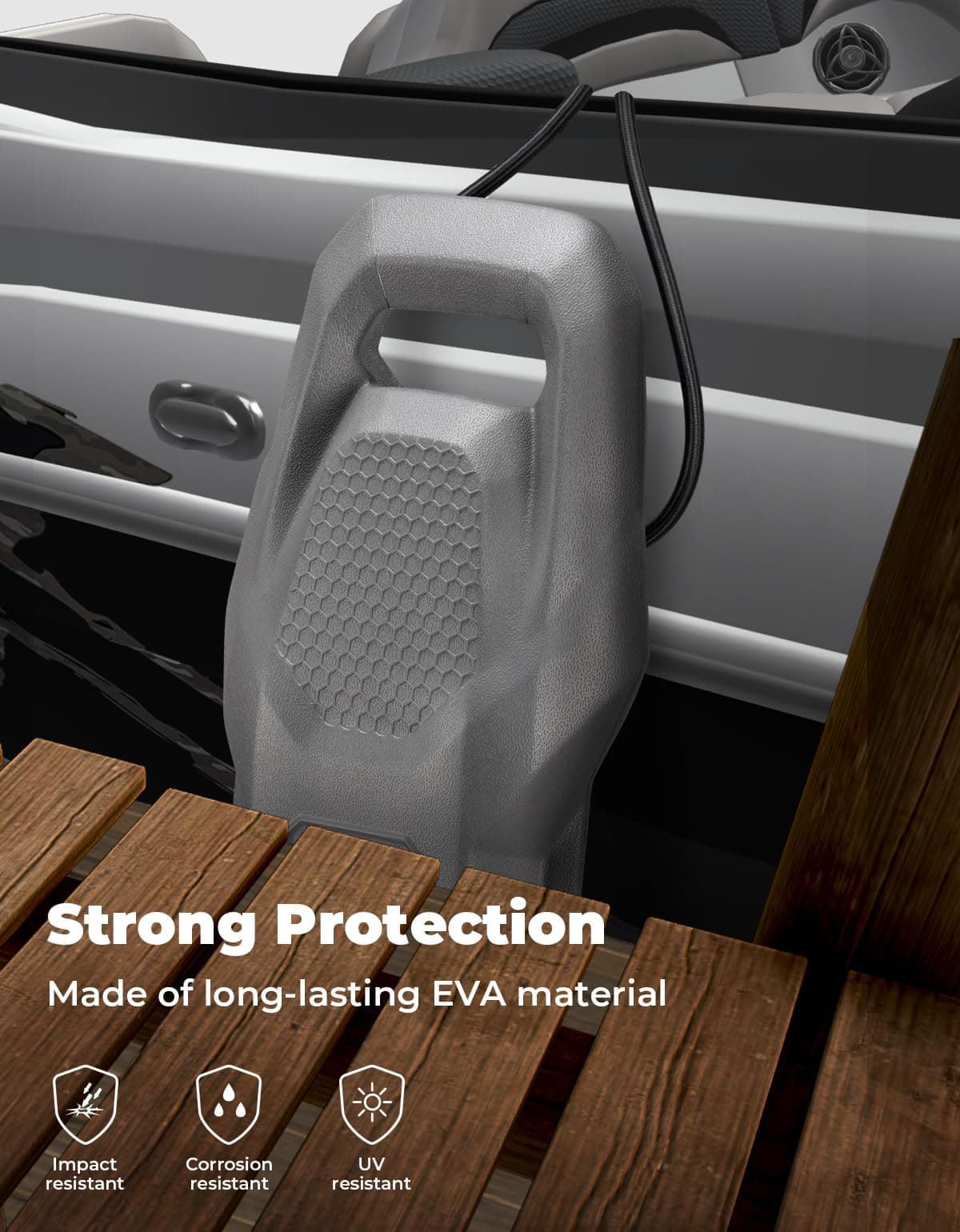 Photo of Big Size EVA Boat Fenders for Docking fit Bass Boat Jon Boat and Pontoon Boat by Kemimoto - Premium for UTVs / Side by Sides
