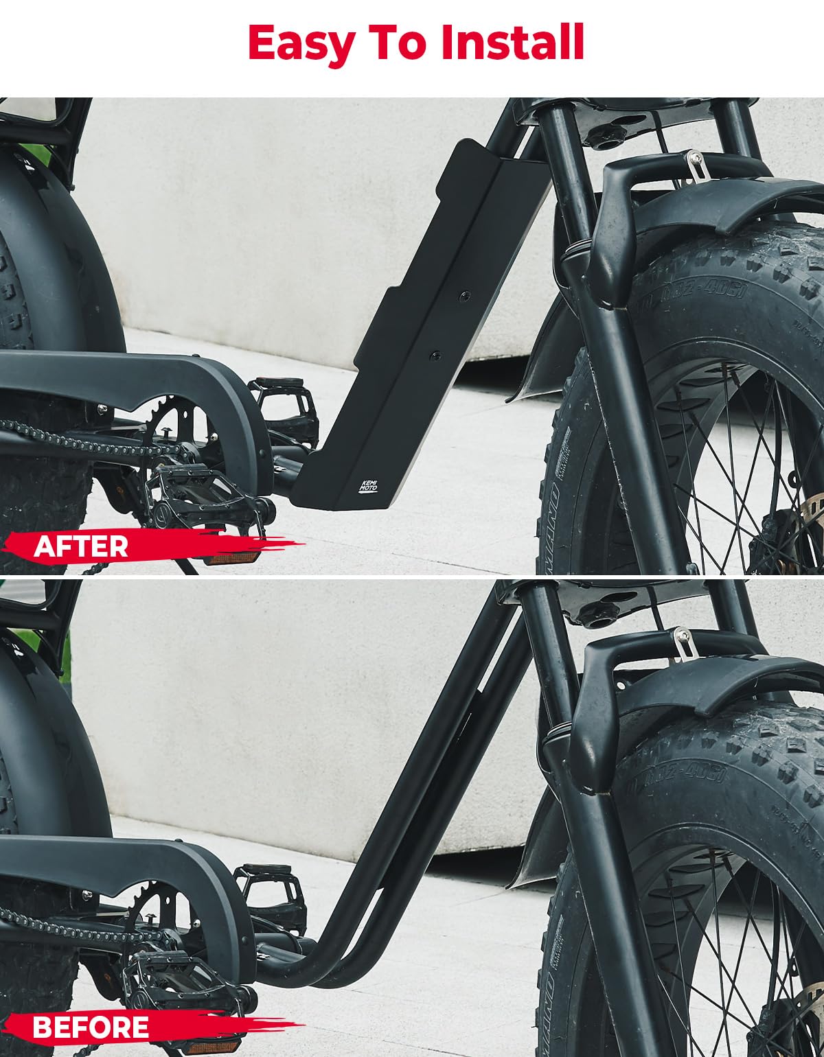 Photo of Middle Fender for Electric Bike Black by Kemimoto - Premium for UTVs / Side by Sides