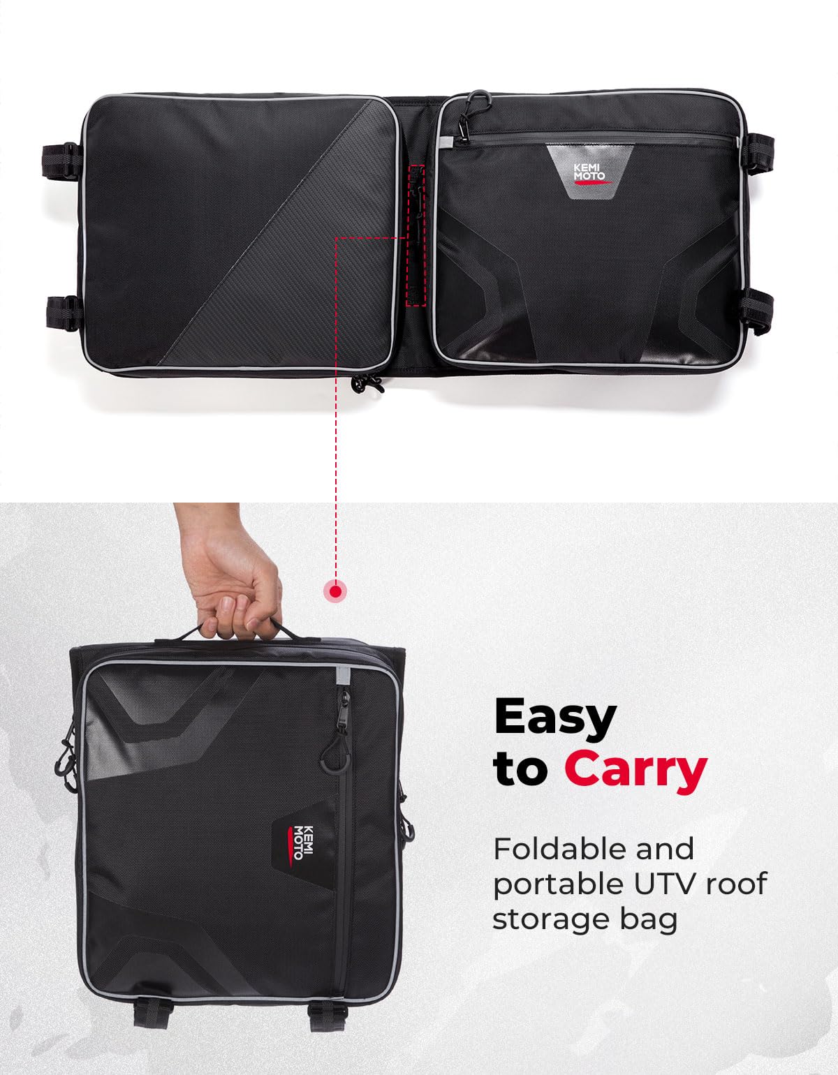 Photo of Overhead Storage Bag for Pioneer 1000 3P 6P/Polaris RZR XP 4 1000/Uforce 1000 by Kemimoto - Premium for UTVs / Side by Sides