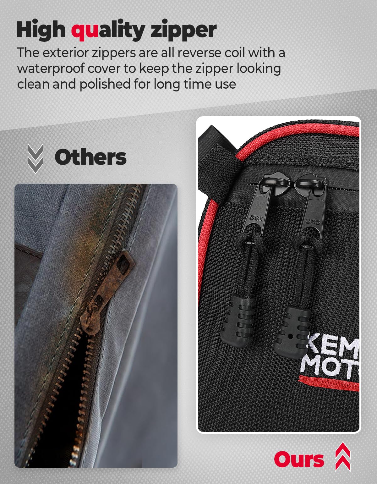 Photo of One Set Rear Upper Door Bags for Can-Am Maverick X3 MAX - Red by Kemimoto - Premium for UTVs / Side by Sides