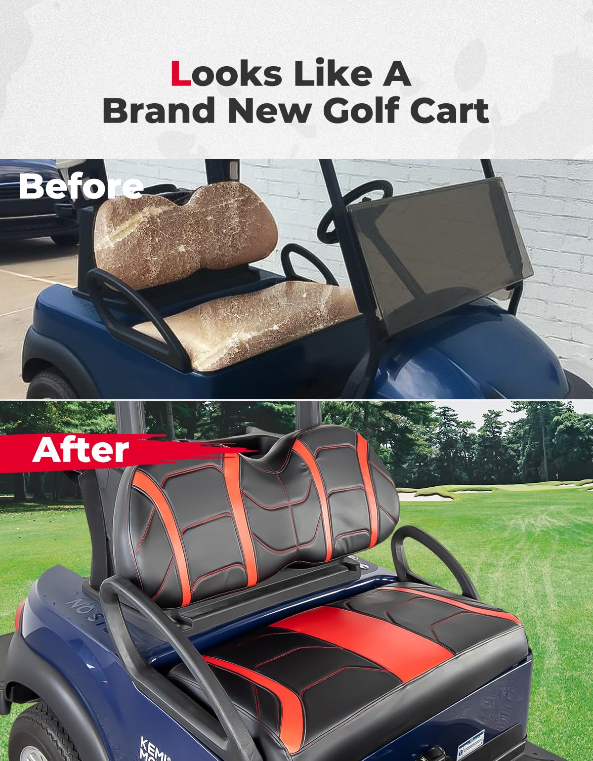 Photo of Seat Covers for Club Car Precedent, Tempo, Onward OEM by Kemimoto - Premium for UTVs / Side by Sides