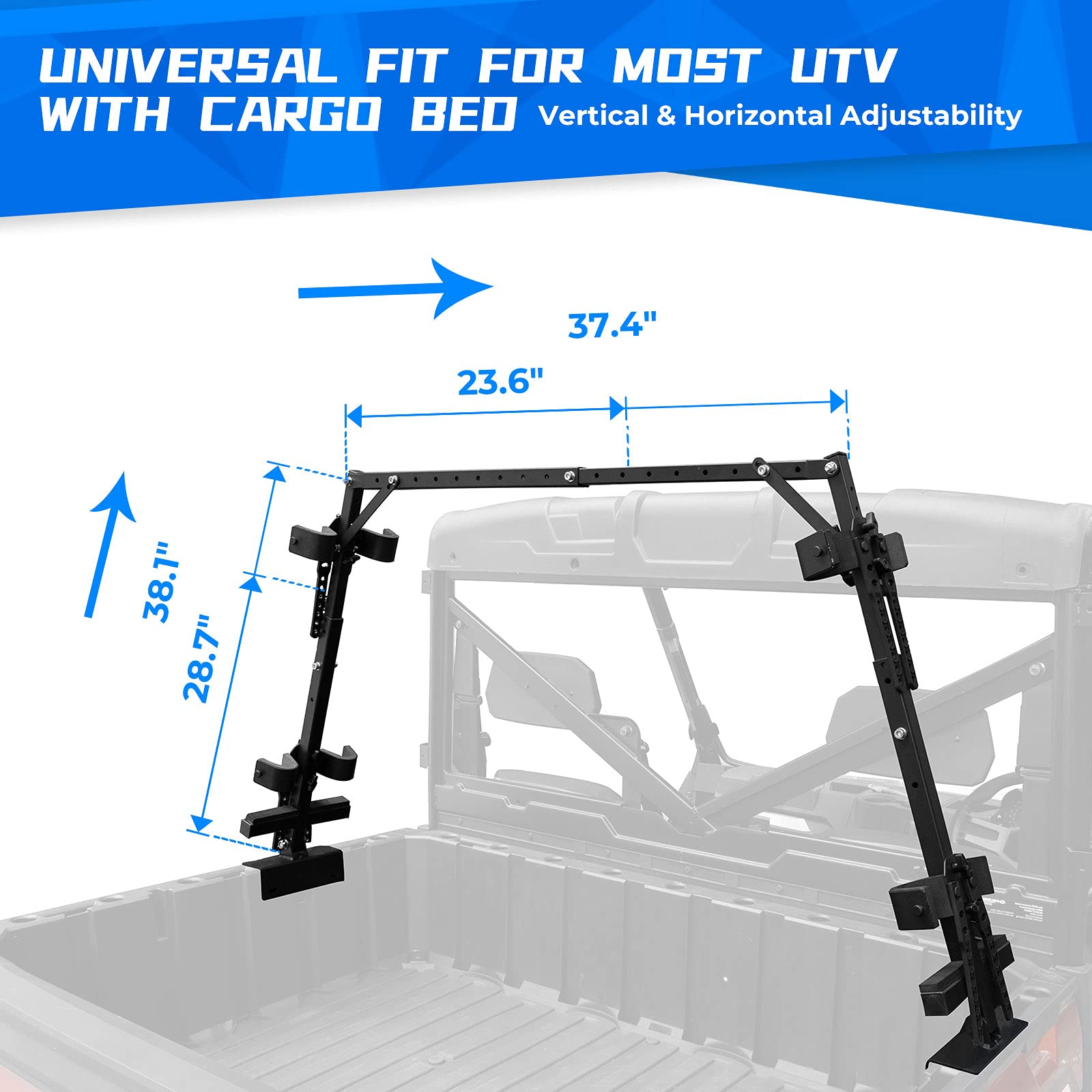 Photo of UTV Sporting Clays Shotgun Holders for Polaris Ranger General Pioneer Golf Cart by Kemimoto - Premium for UTVs / Side by Sides