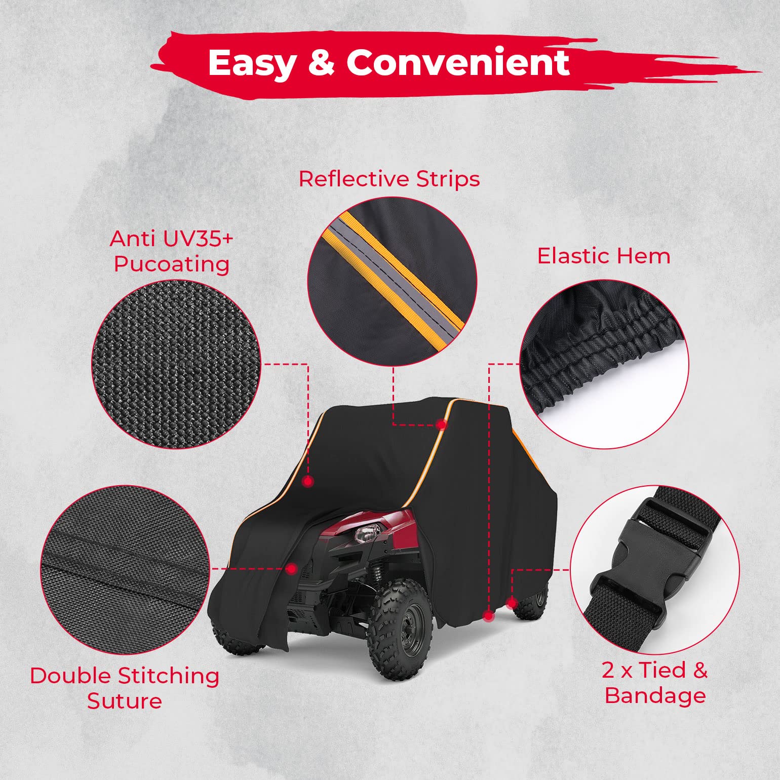 Photo of UTV Storage Sun Rain UV Cover for Polaris Ranger RZR XP 1000 by Kemimoto - Premium for UTVs / Side by Sides