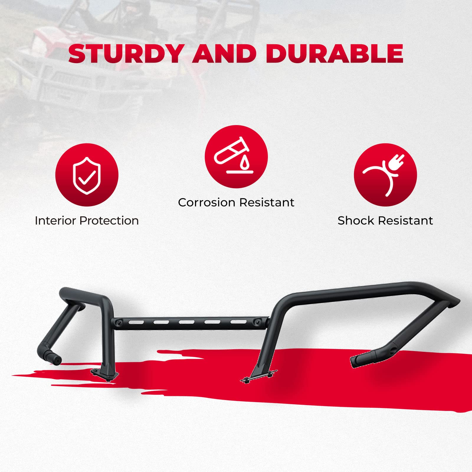 Photo of Kemimoto Front Bumper Upper Brush Guard for Polaris Ranger XP 1000 / Crew 2018-2024 by Kemimoto - Premium for UTVs / Side by Sides