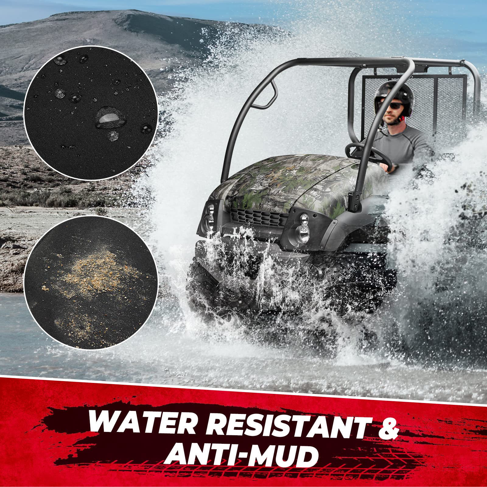 Photo of Bench Seat Cover for Kawasaki Mule 610 600 600D by Kemimoto - Premium for UTVs / Side by Sides