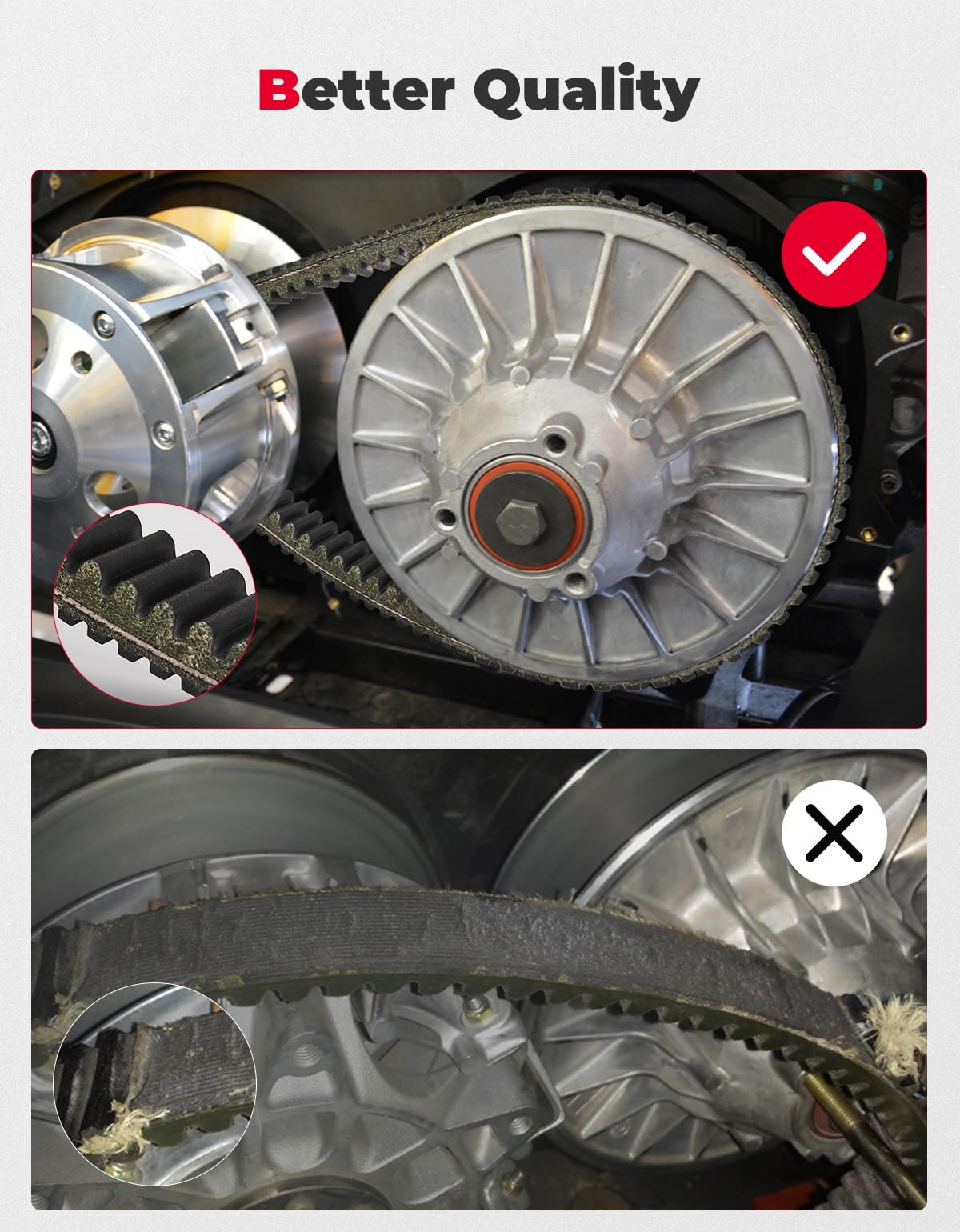 Photo of Drive Belt for Can-am Defender / Maverick Sport / Trail by Kemimoto - Premium for UTVs / Side by Sides